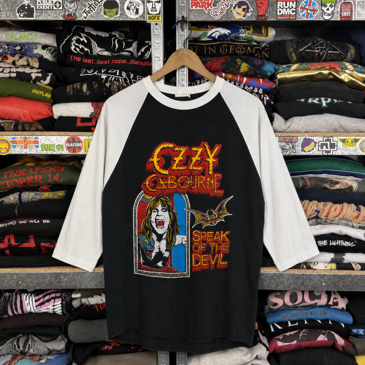 Rare Hard To Find Vintage Ozzy Osbourne Raglan Shirt, Nearly Sold Out Collectors Piece