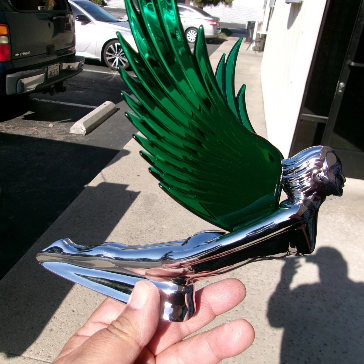 Chrome Fighting Stallion Hood Ornament