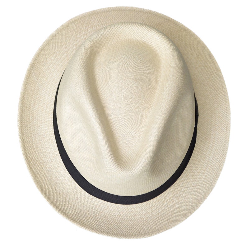 Teardrop Classic Fedora - Short Brim - Brisa Weave - Natural Straw Color - Black Band - Handwoven in Ecuador - GPH - HatBox Included-FREE SHIPPING