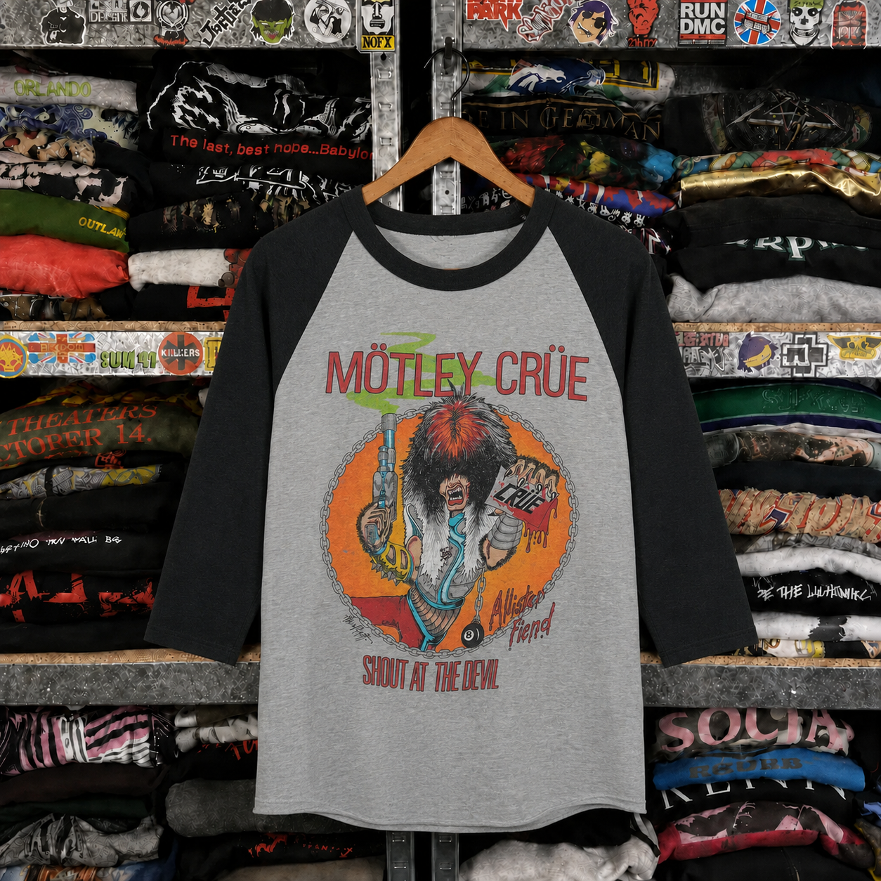 Rare Hard To Find Vintage Mötley Crüe Raglan Shirt, Nearly Sold Out Collectors Piece