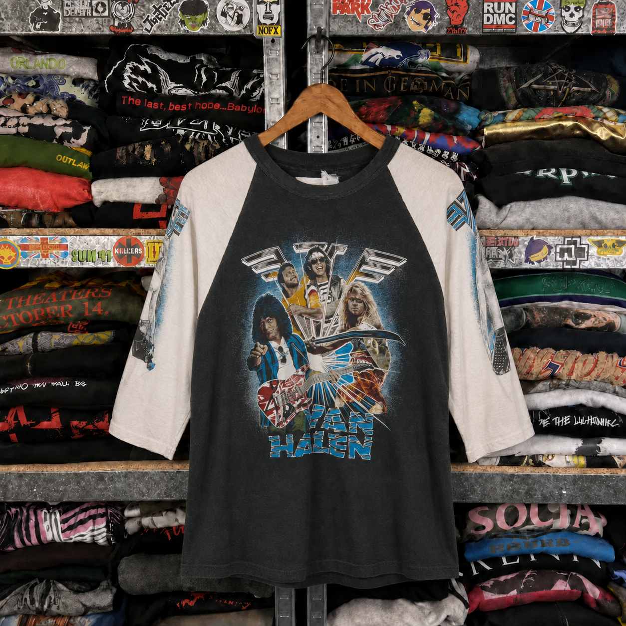 Rare Hard To Find Vintage Van Halen Raglan T-Shirt, Nearly Sold Out Collectors Piece