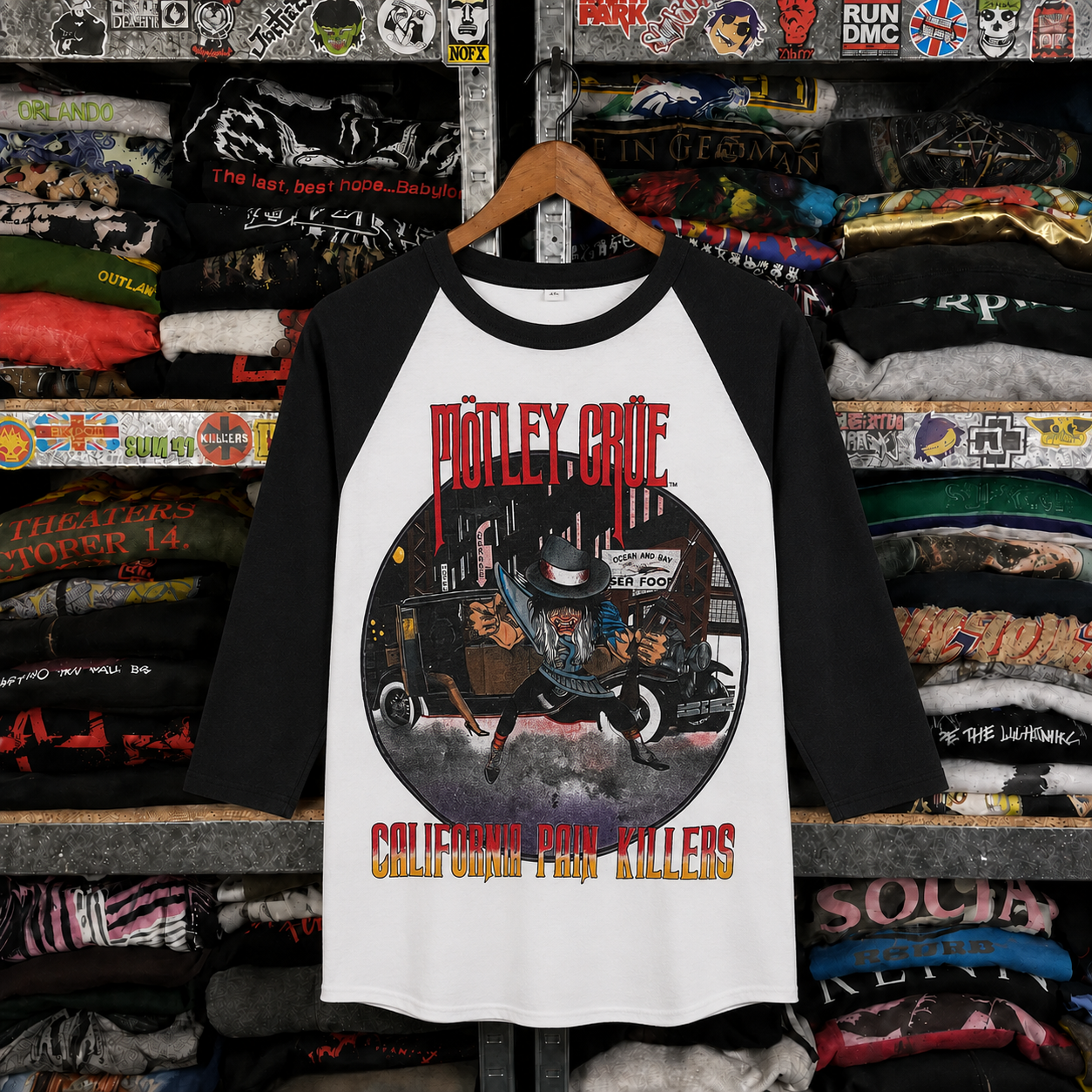 Rare Hard To Find Vintage Mötley Crüe Raglan Shirt, Nearly Sold Out Collectors Piece