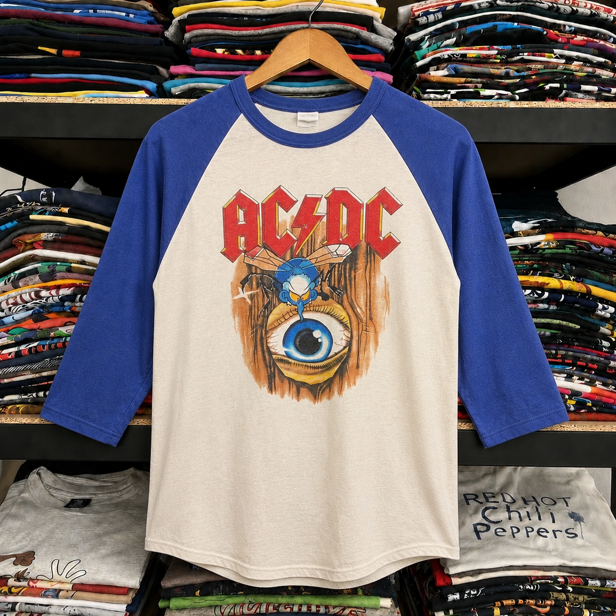 Rare Vintage AC/DC Raglan Shirt – Hard to Find, Nearly Sold Out