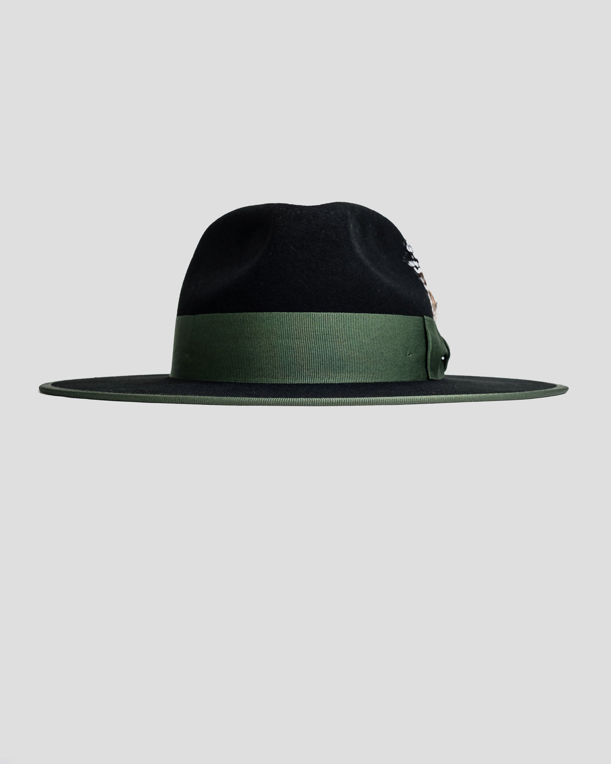 Ferguson Fedora Hat - Black + Green