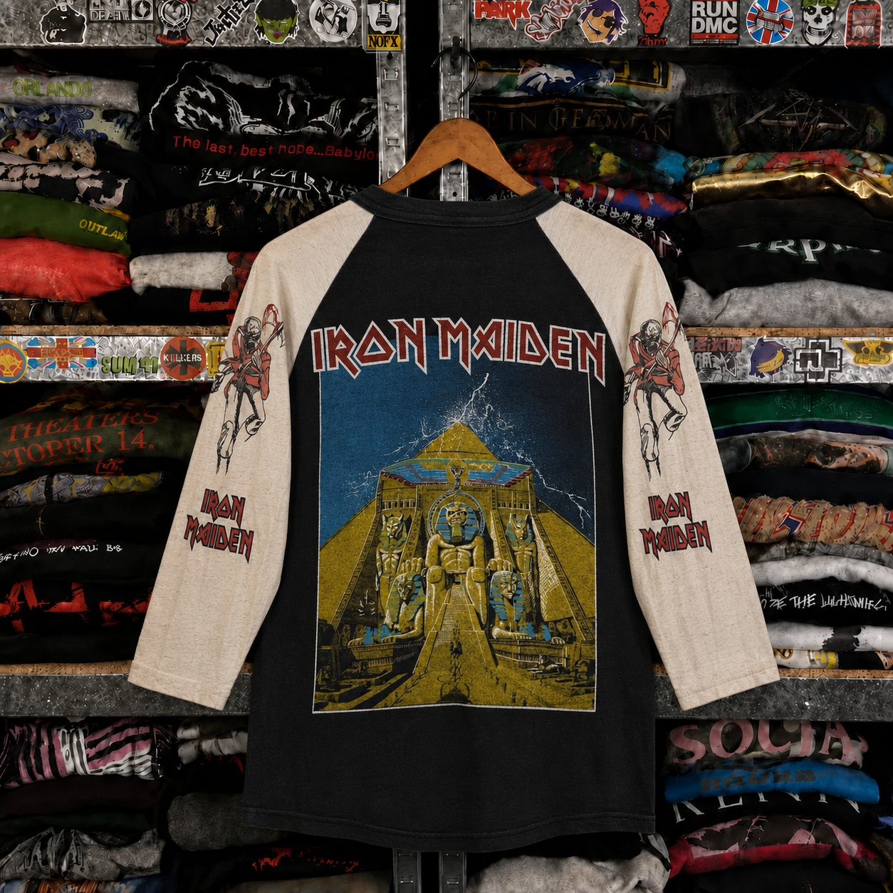 Rare Hard To Find Vintage Iron Maiden Raglan T-Shirt, Nearly Sold Out Collectors Piece