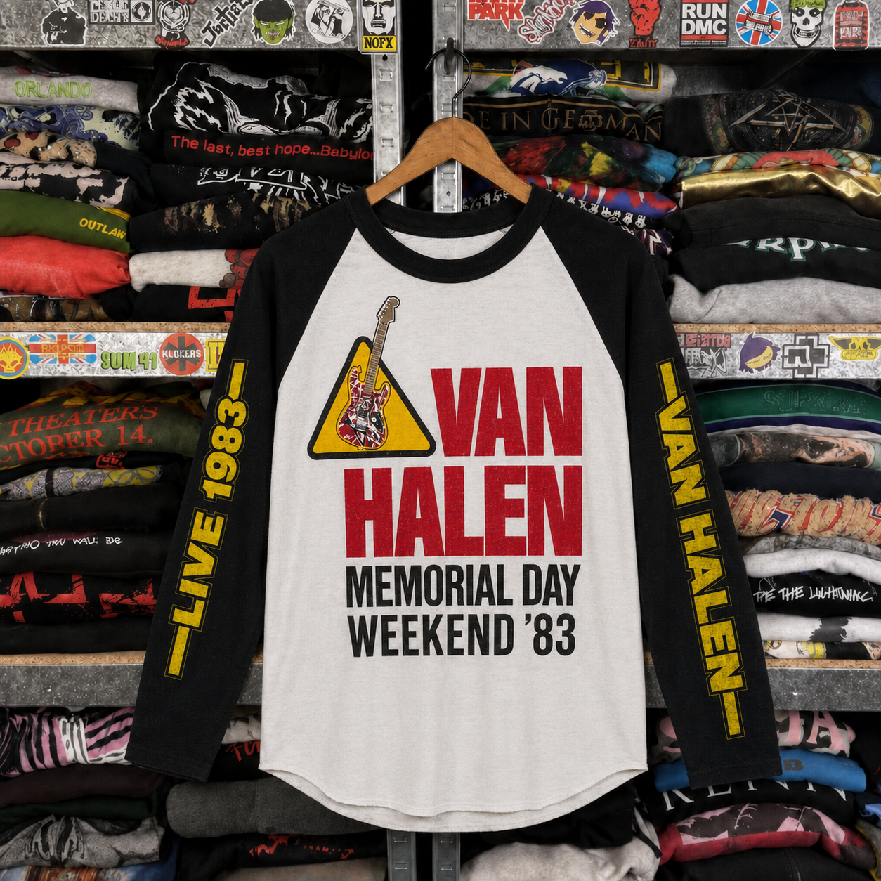 Rare Hard To Find Vintage Van Halen Raglan T-Shirt, Nearly Sold Out Collectors Piece