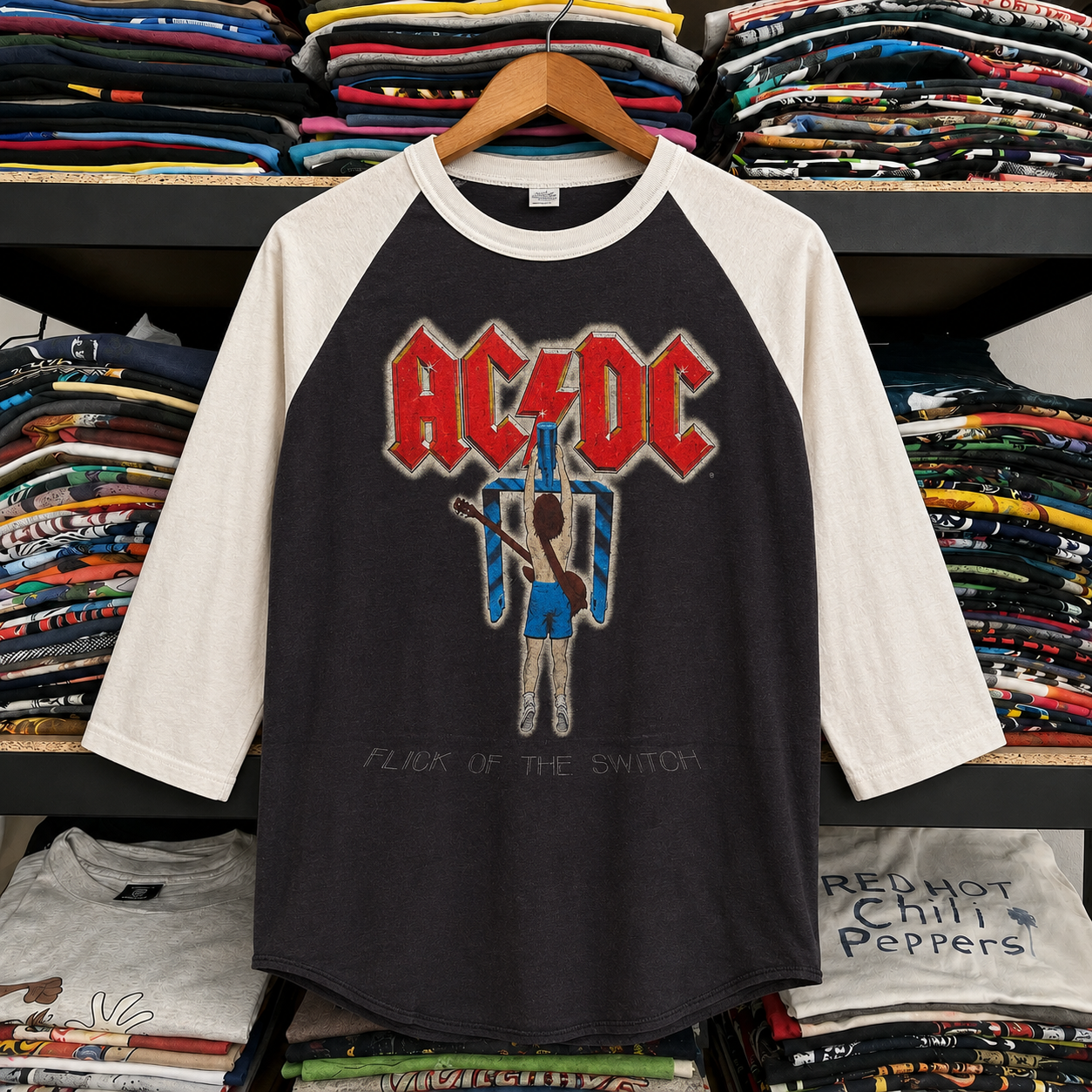 Rare Vintage AC/DC Raglan Shirt – Hard to Find, Nearly Sold Out