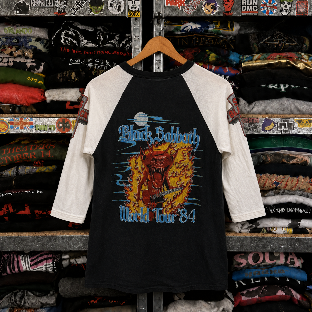 Rare Hard To Find Vintage Black Sabbath Raglan Shirt, Nearly Sold Out Collectors Piece