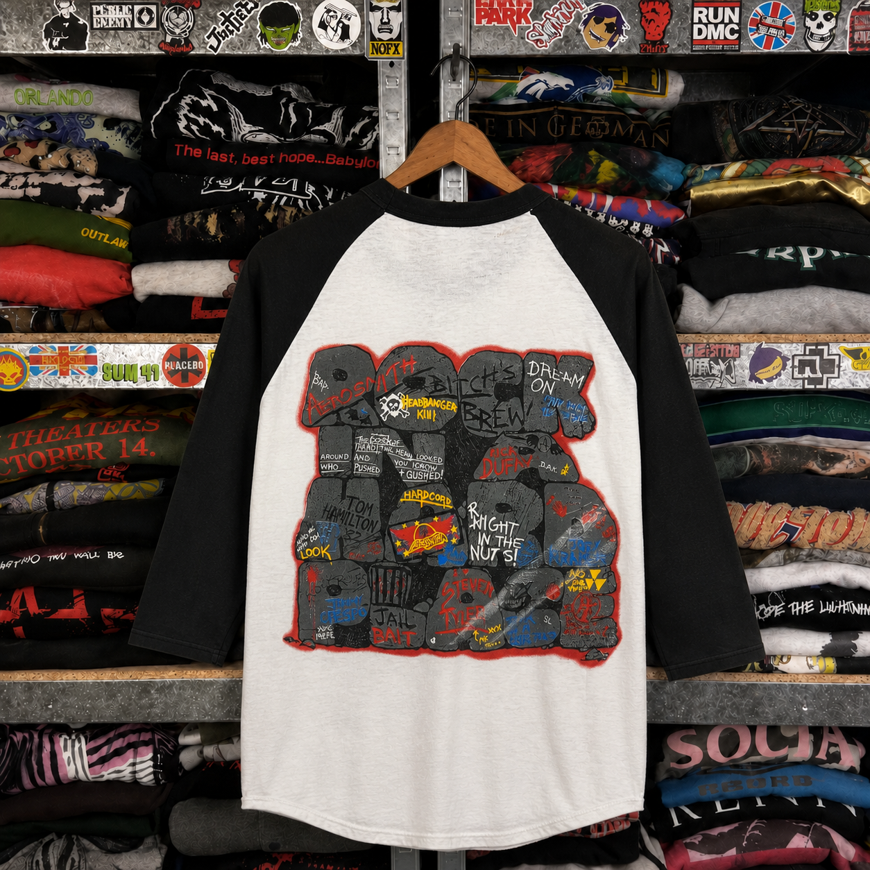 Rare Vintage Aerosmith Raglan Shirt – Hard to Find, Nearly Sold Out