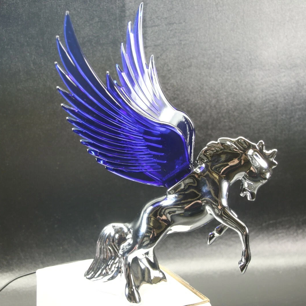 Chrome Fighting Stallion Hood Ornament