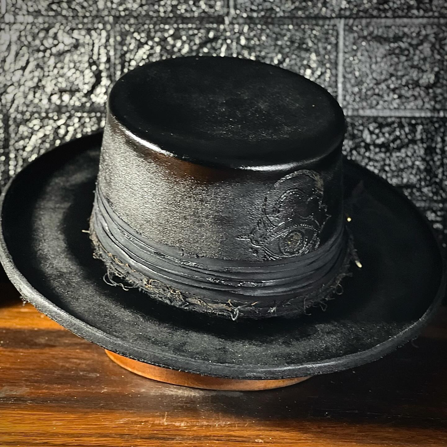 Black-on-Black Oily Distressed Hat