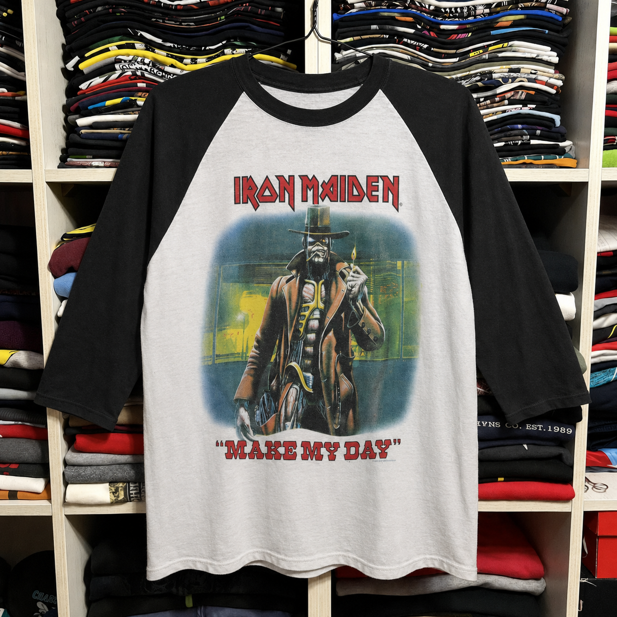 Rare Hard To Find Vintage Iron Maiden Raglan T-Shirt, Nearly Sold Out Collectors Piece