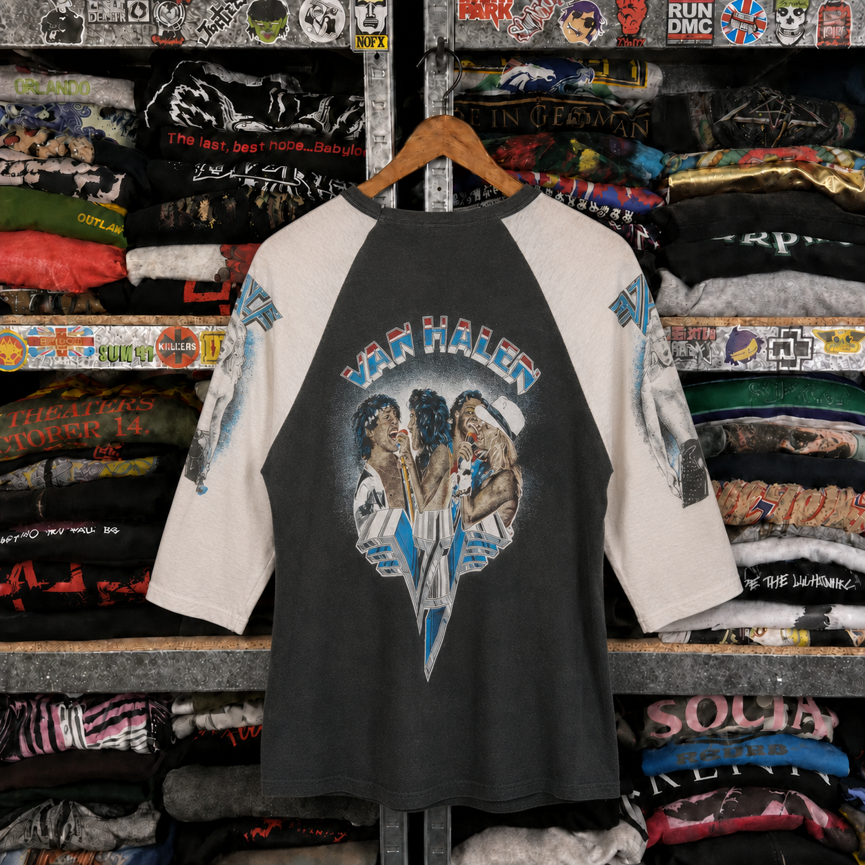 Rare Hard To Find Vintage Van Halen Raglan T-Shirt, Nearly Sold Out Collectors Piece