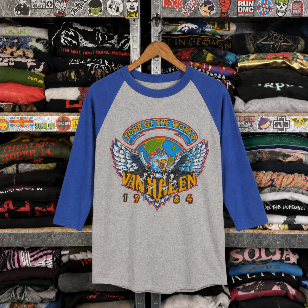 Rare Hard To Find Vintage Van Halen Raglan T-Shirt, Nearly Sold Out Collectors Piece