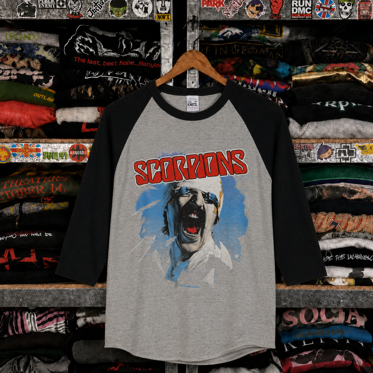 Rare Hard To Find Vintage Scorpions Band Raglan Shirt, Nearly Sold Out Collectors Piece