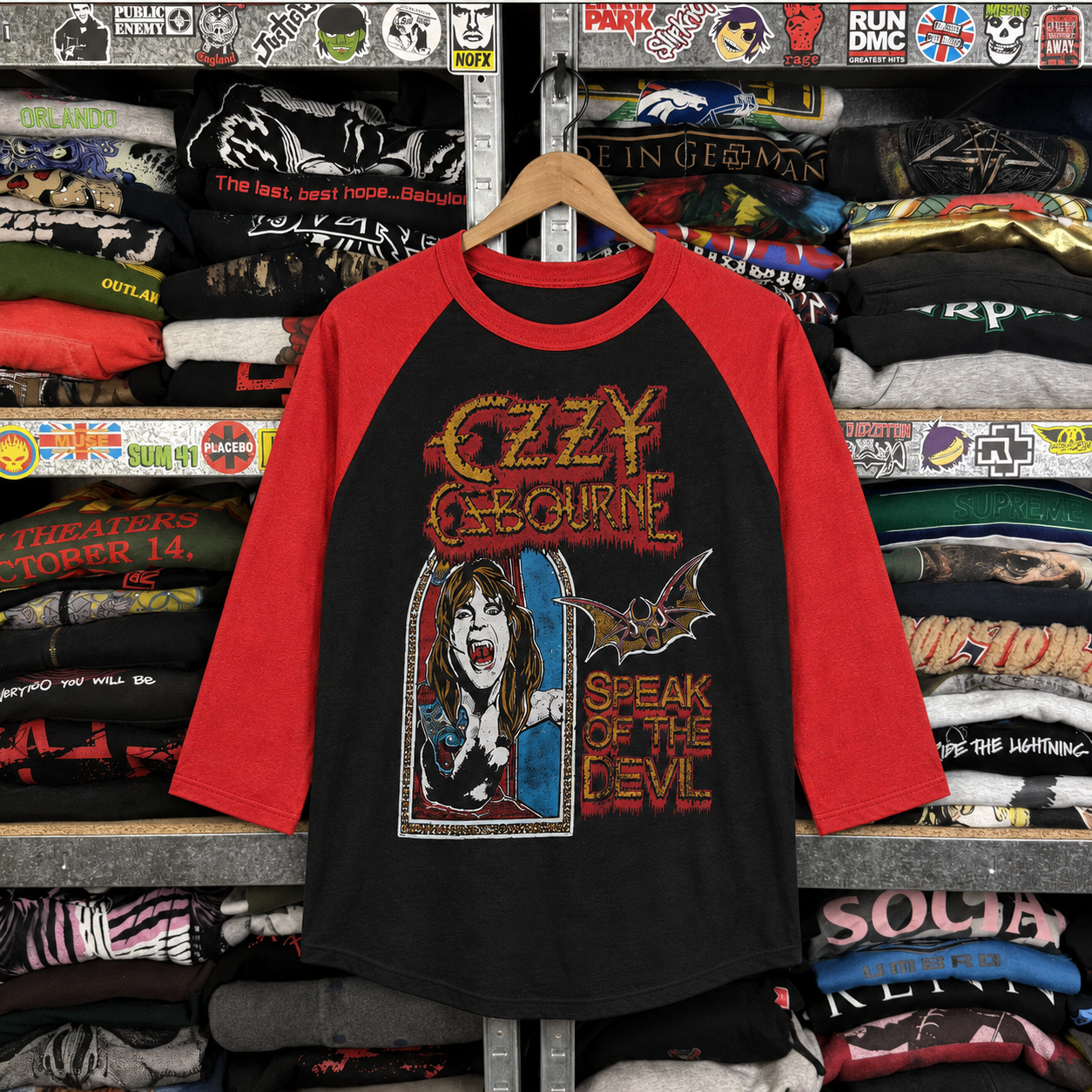 Rare Hard To Find Vintage Ozzy Osbourne Raglan Shirt, Nearly Sold Out Collectors Piece