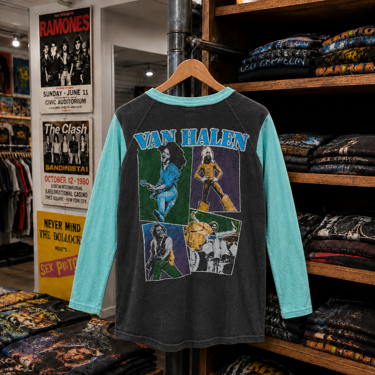 Rare Hard To Find Vintage Van Halen Raglan T-Shirt, Nearly Sold Out Collectors Piece