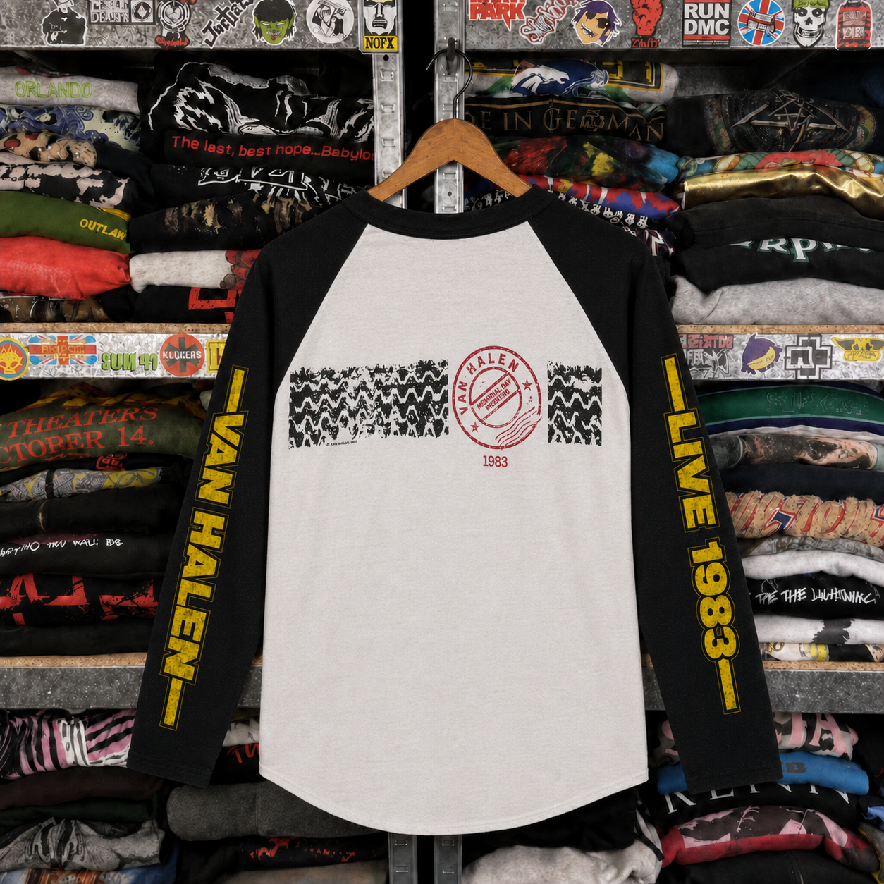 Rare Hard To Find Vintage Van Halen Raglan T-Shirt, Nearly Sold Out Collectors Piece