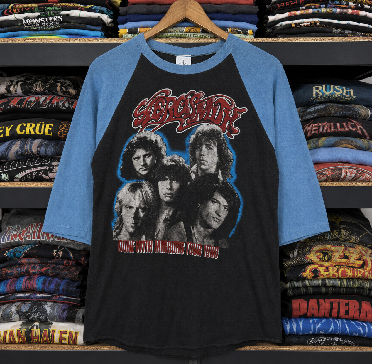 Rare Vintage Aerosmith Raglan Shirt – Hard to Find, Nearly Sold Out