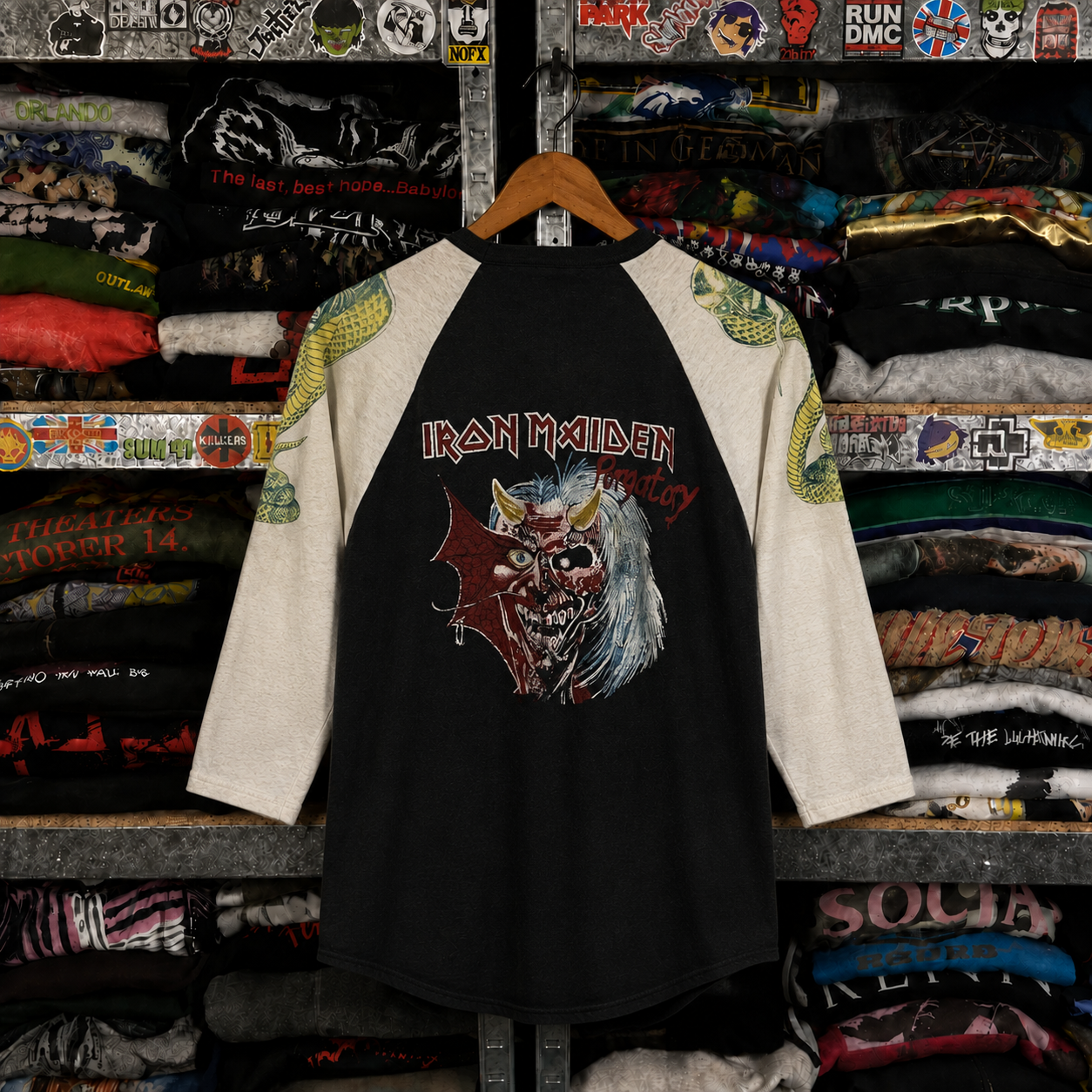 Rare Hard To Find Vintage Iron Maiden Raglan T-Shirt, Nearly Sold Out Collectors Piece