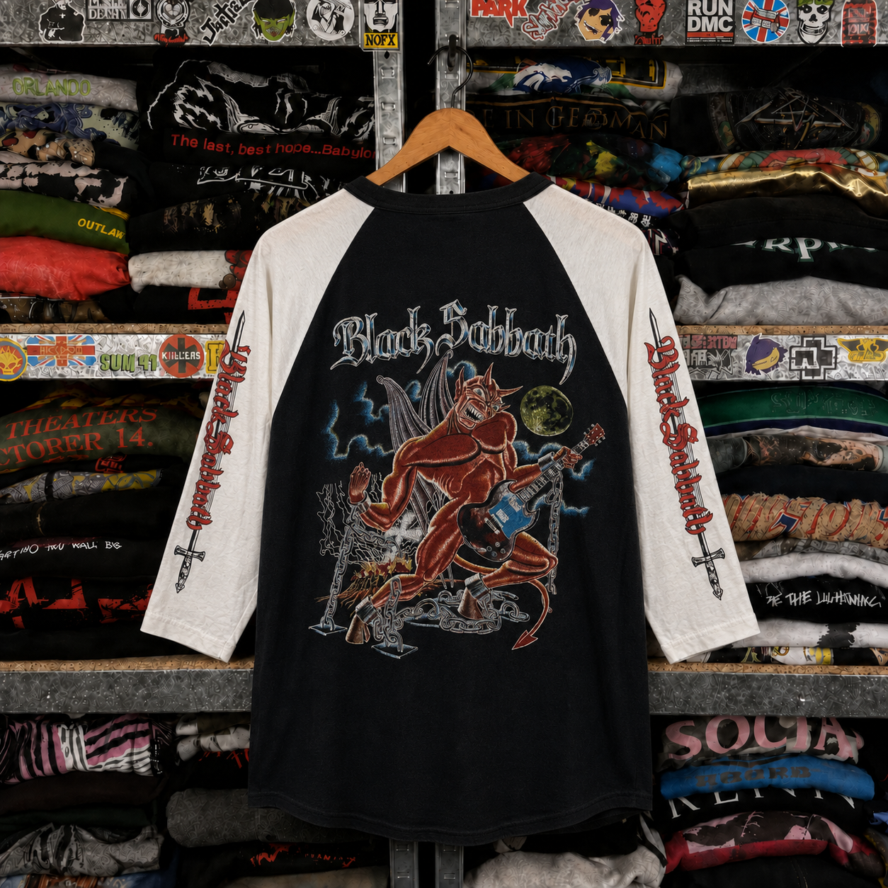 Rare Hard To Find Vintage Black Sabbath Raglan Shirt, Nearly Sold Out Collectors Piece