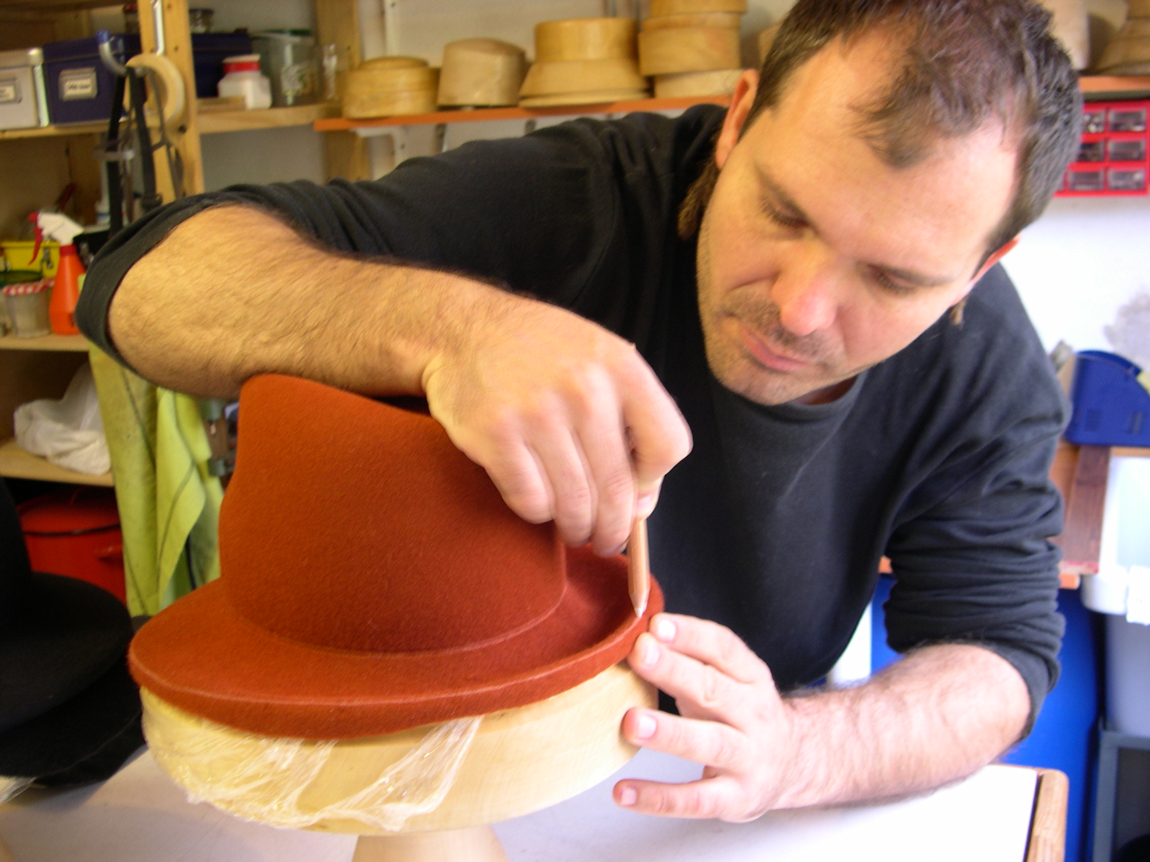 Traditional artisan making a felt hat