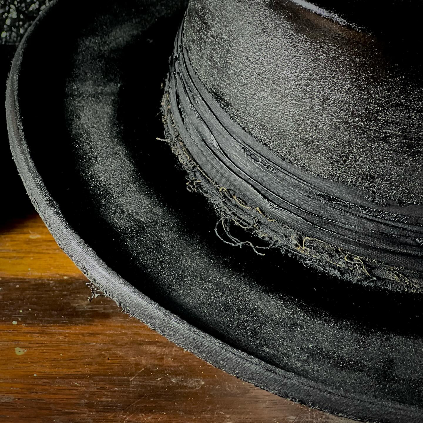 Black-on-Black Oily Distressed Hat