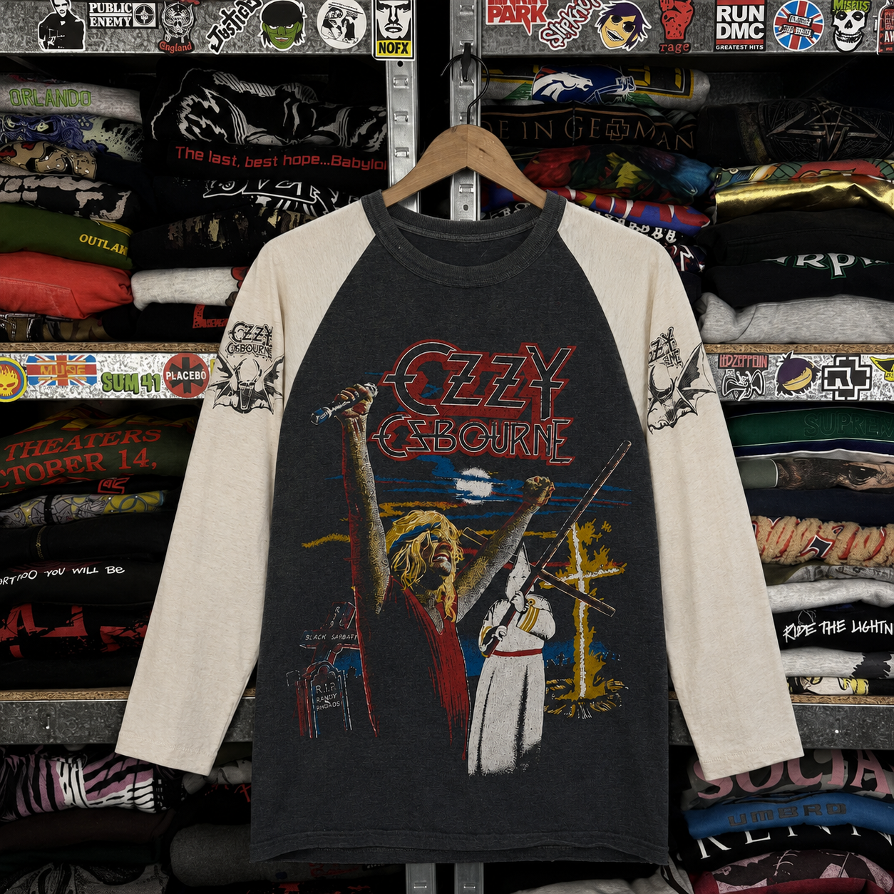 Rare Hard To Find Vintage Ozzy Osbourne Raglan Shirt, Nearly Sold Out Collectors Piece