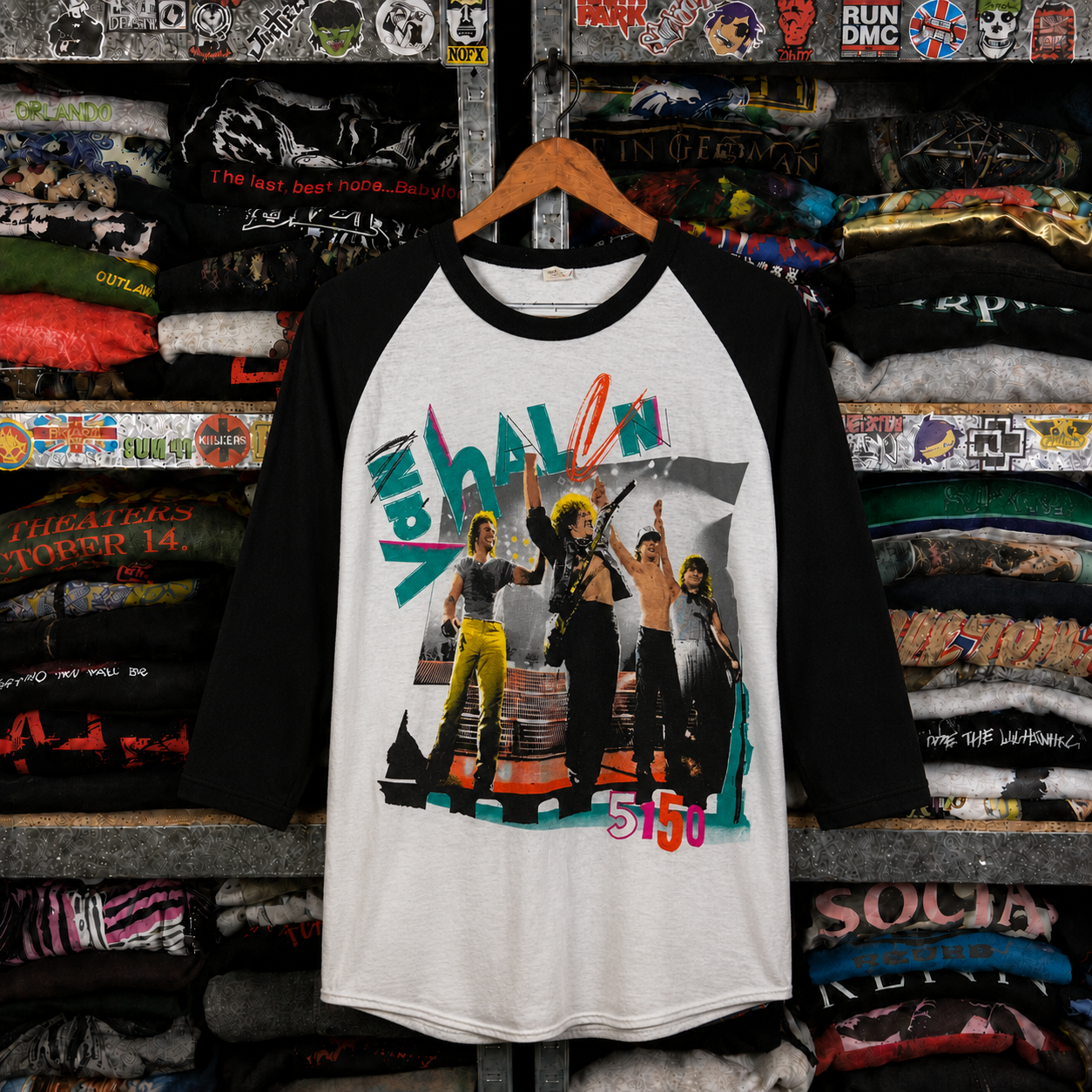 Rare Hard To Find Vintage Van Halen Raglan T-Shirt, Nearly Sold Out Collectors Piece
