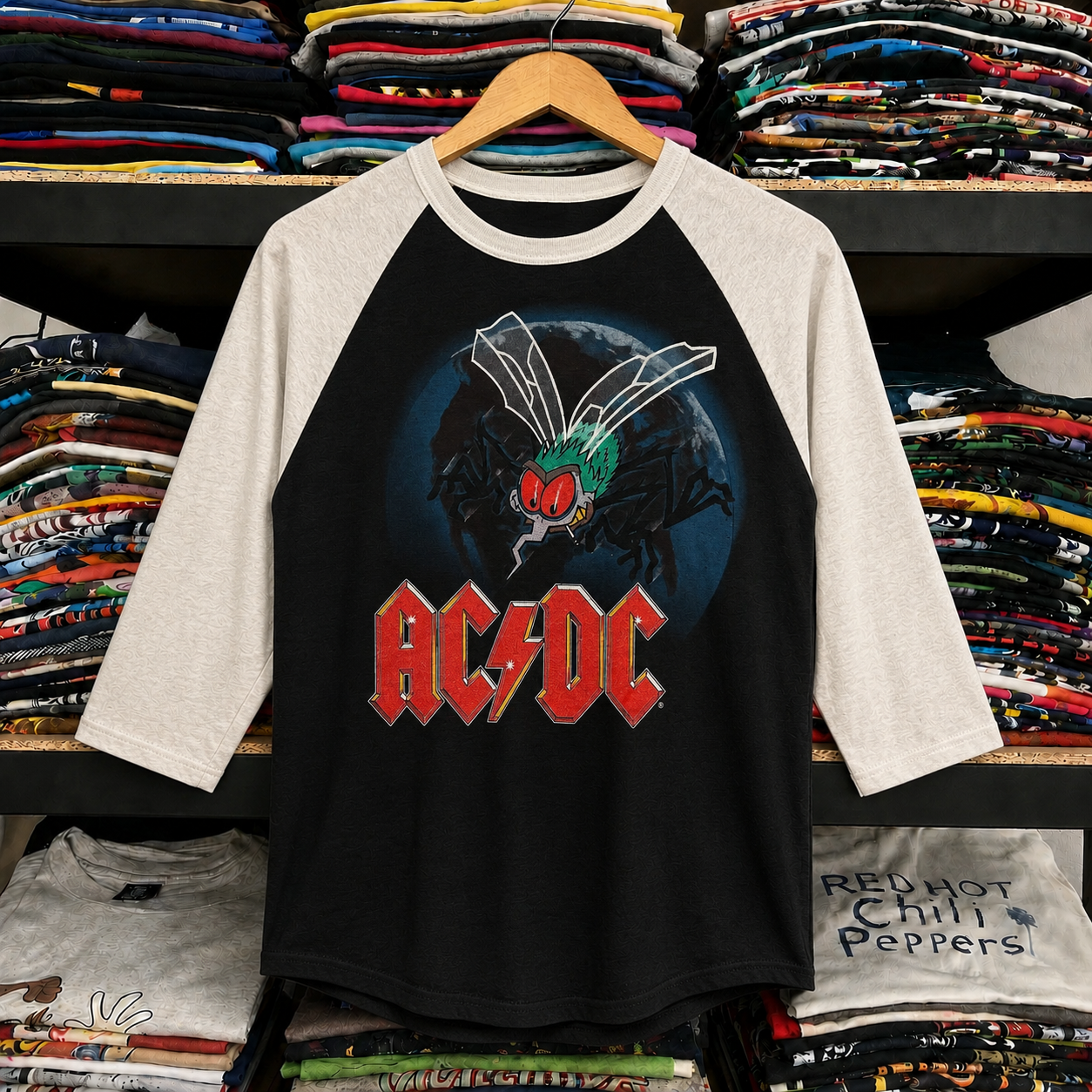 Rare Vintage AC/DC Raglan Shirt – Hard to Find, Nearly Sold Out