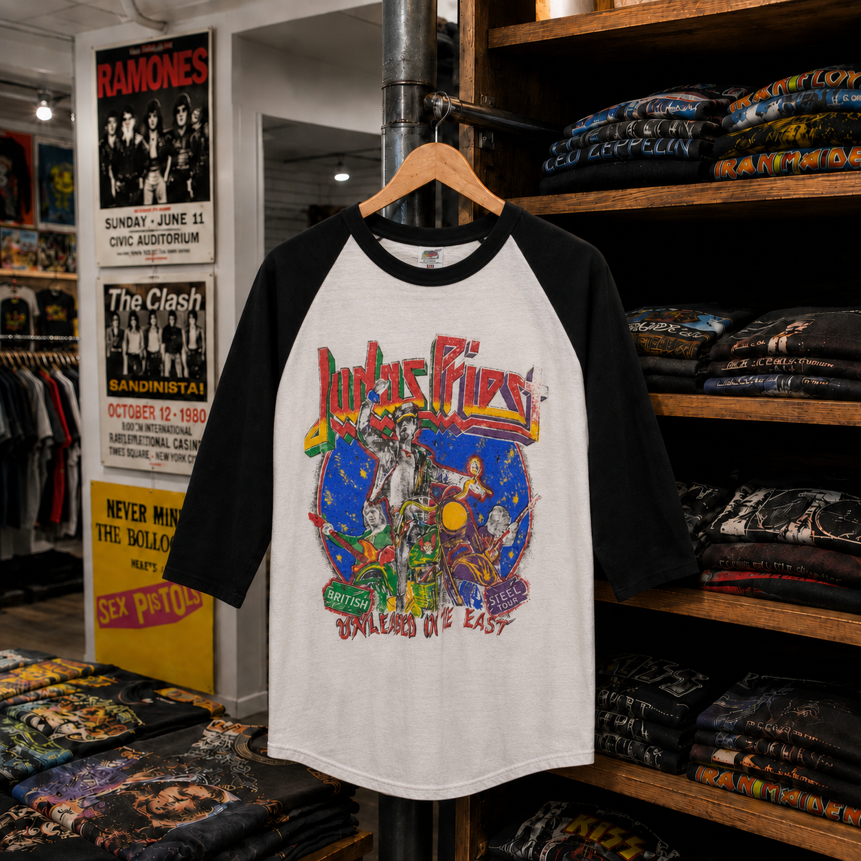 Rare Hard To Find Vintage Judas Priest Raglan T-Shirt, Nearly Sold Out Collectors Piece