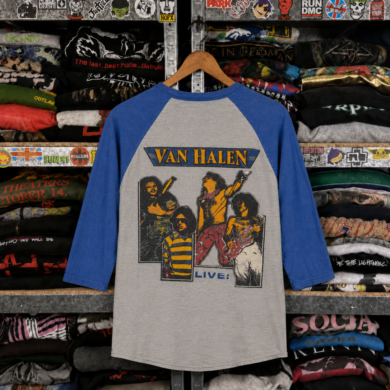 Rare Hard To Find Vintage Van Halen Raglan T-Shirt, Nearly Sold Out Collectors Piece