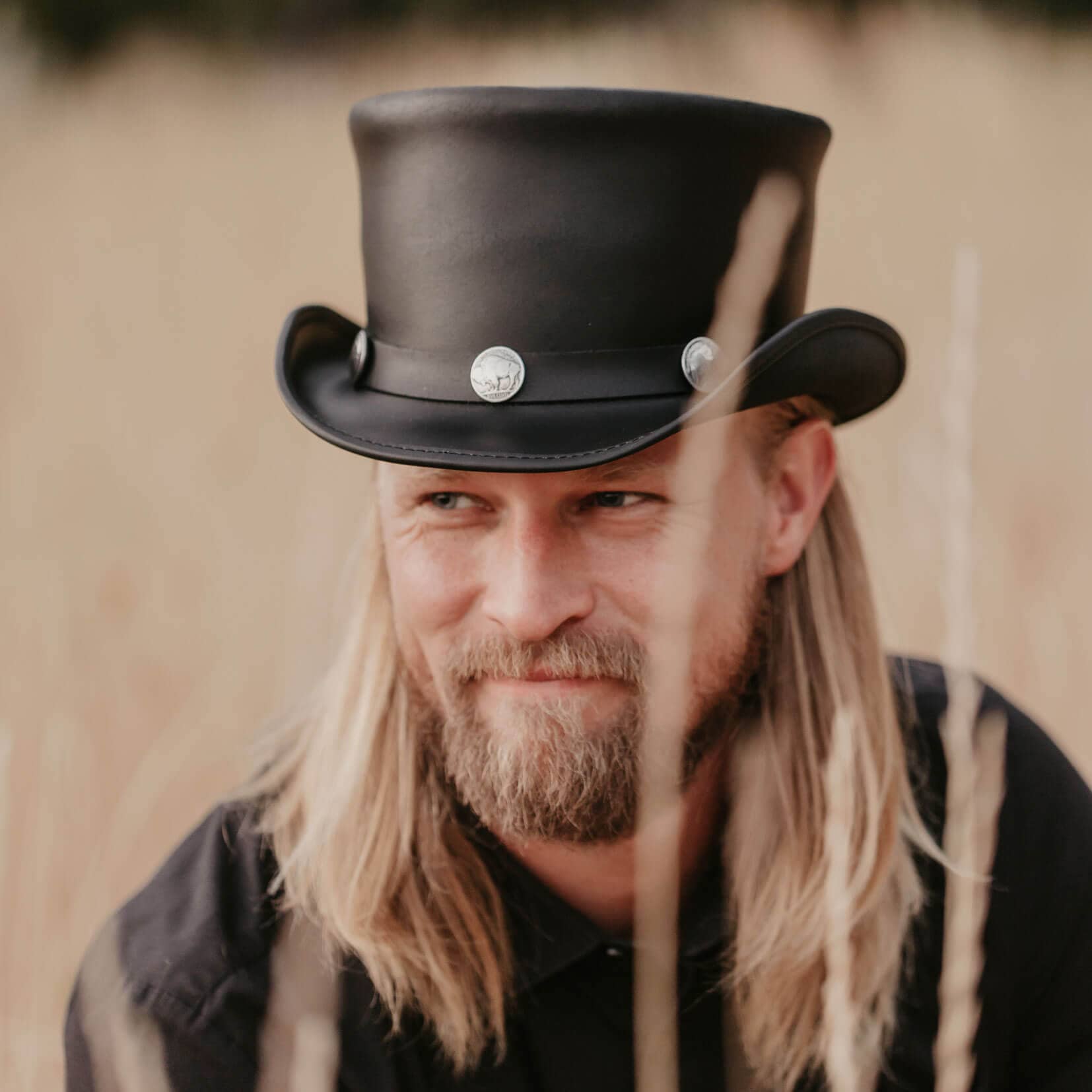 HAMPTON - MENS LEATHER TOP HAT