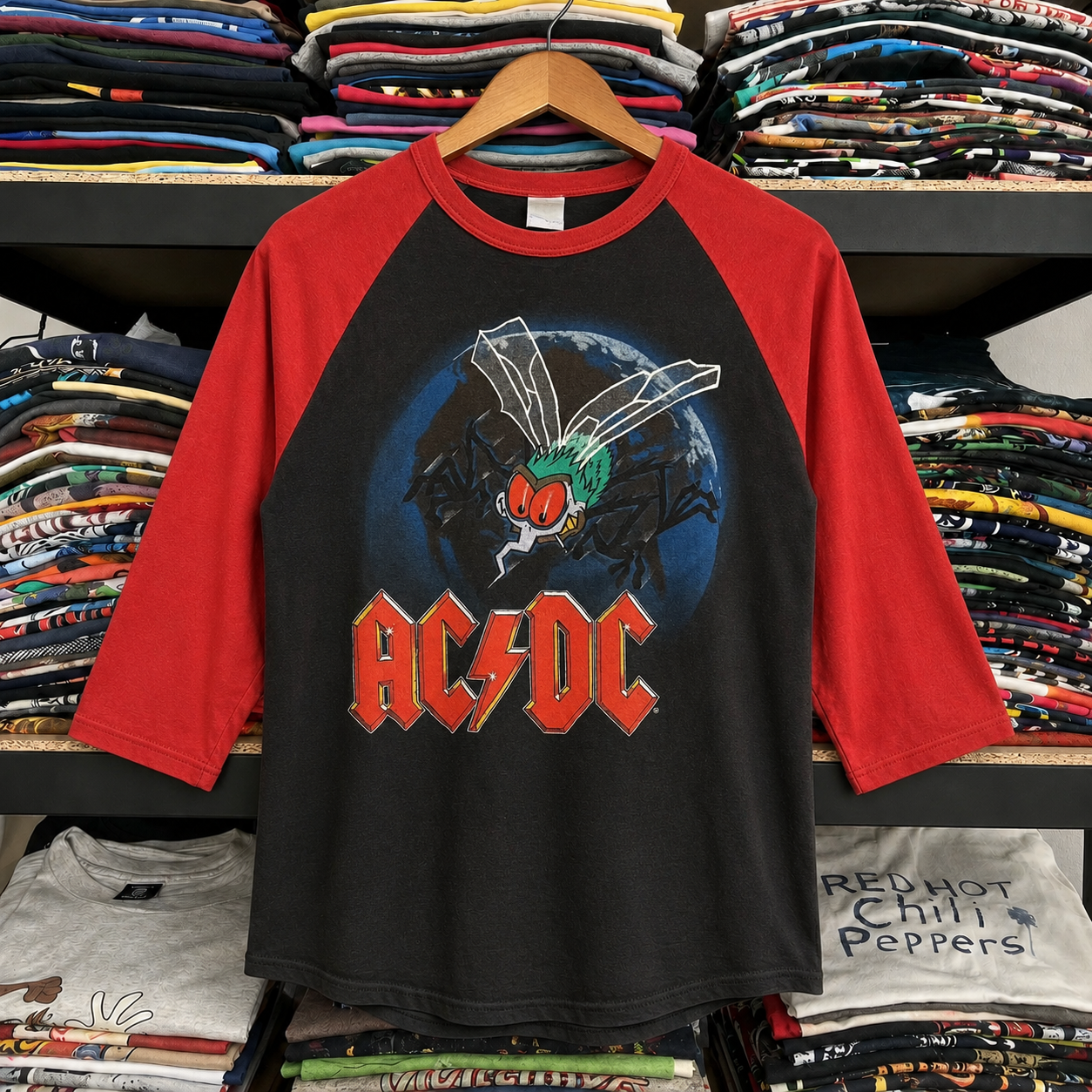Rare Vintage AC/DC Raglan Shirt – Hard to Find, Nearly Sold Out