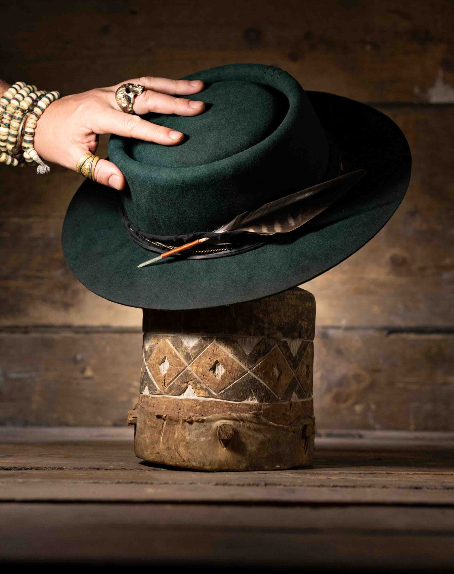 Elula - Blunt Panga - African Luxury Felt Hats Hand-blocked in Cape Town, SA.