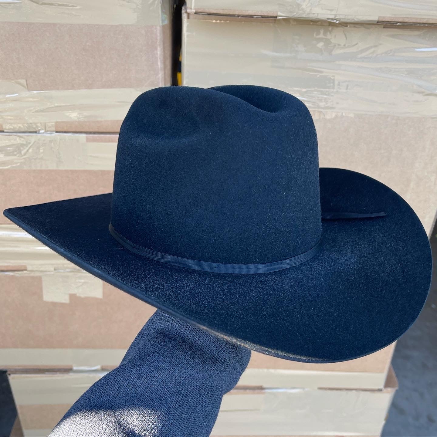 S.T 6x Spartan Black Cowboy Felt Hat Sinaloa (Copa Chica Falda/Brim 3.5")