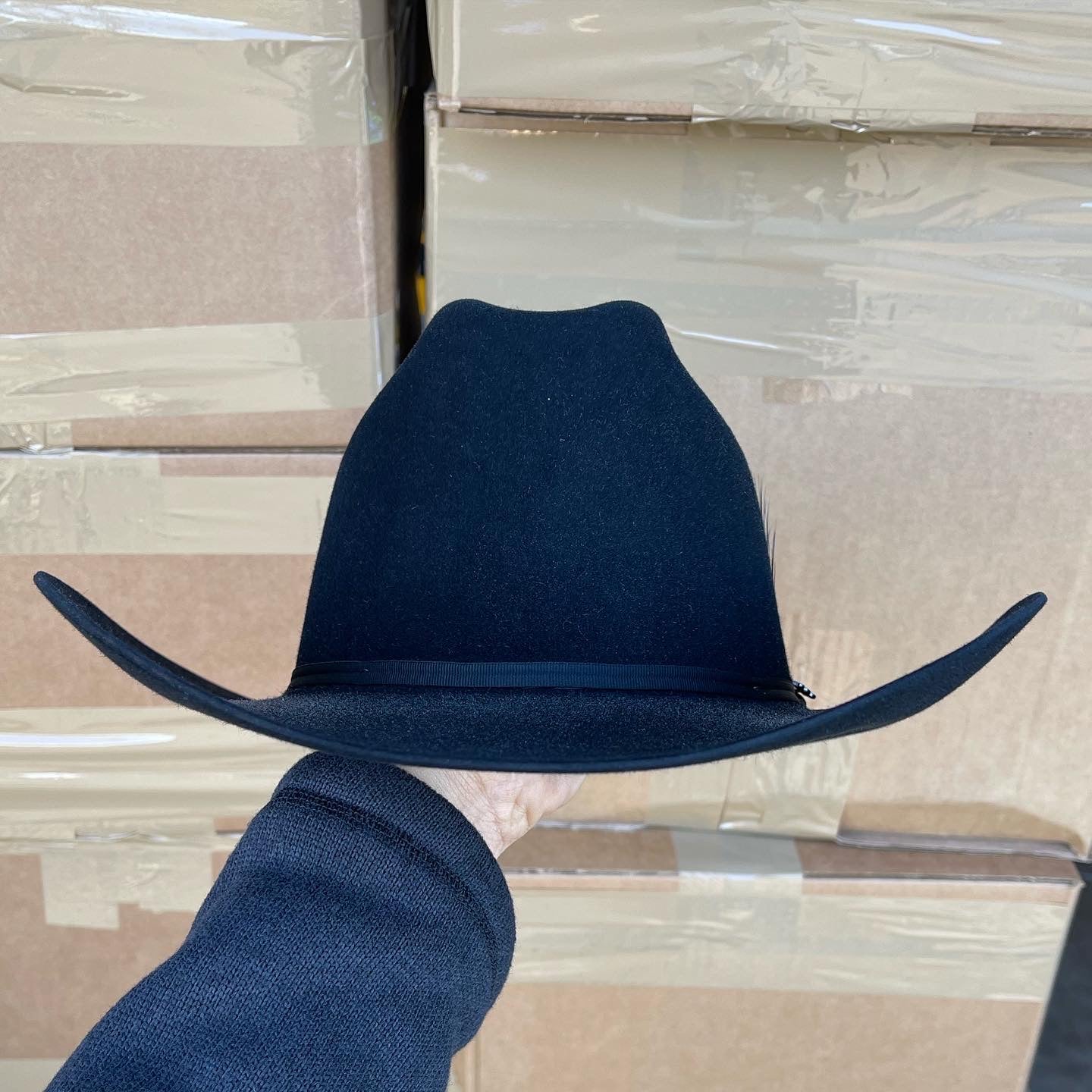 S.T 6x Spartan Black Cowboy Felt Hat Sinaloa (Copa Chica Falda/Brim 3.5")
