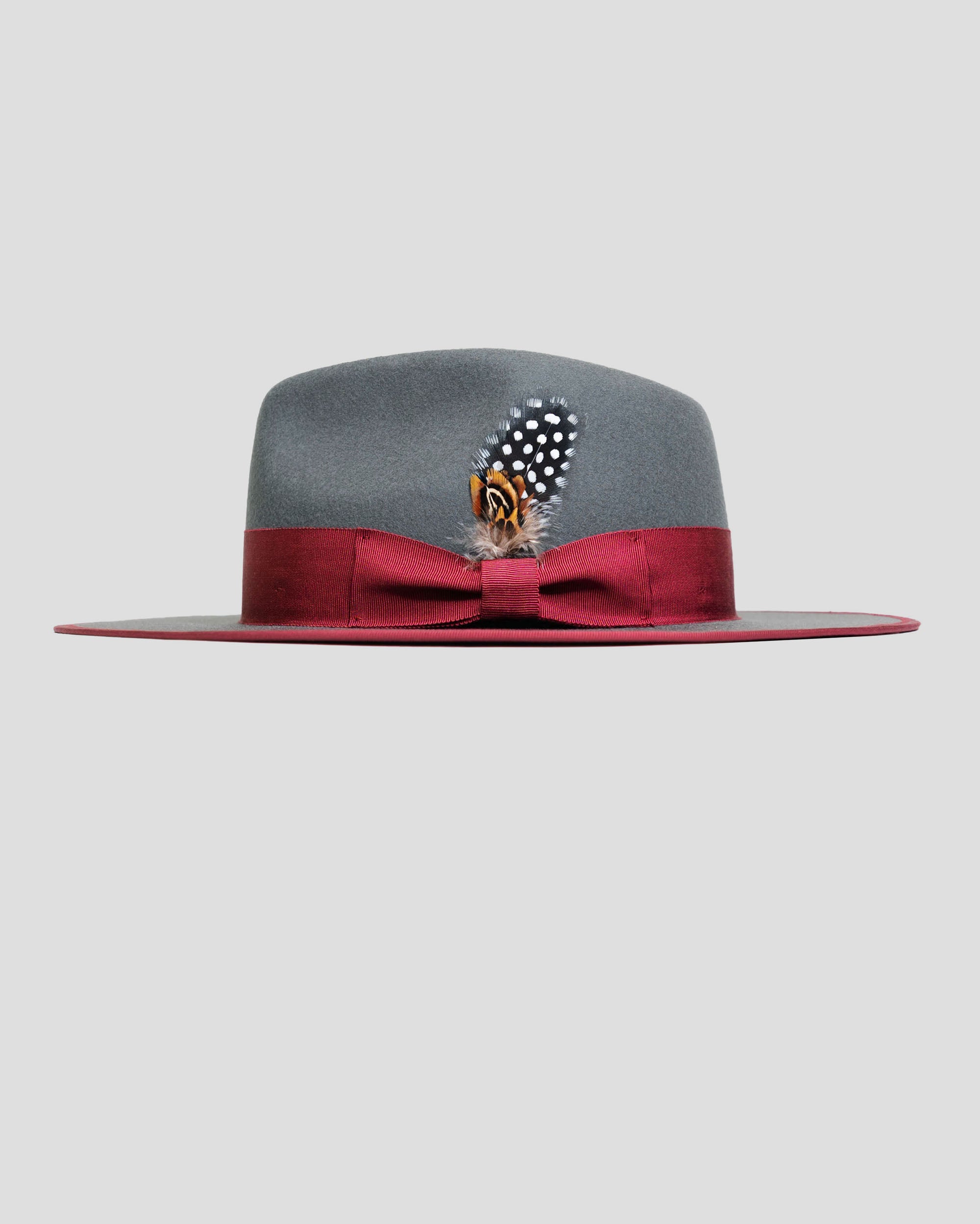 SG Ferguson Fedora Hat - Slate + Burgundy
