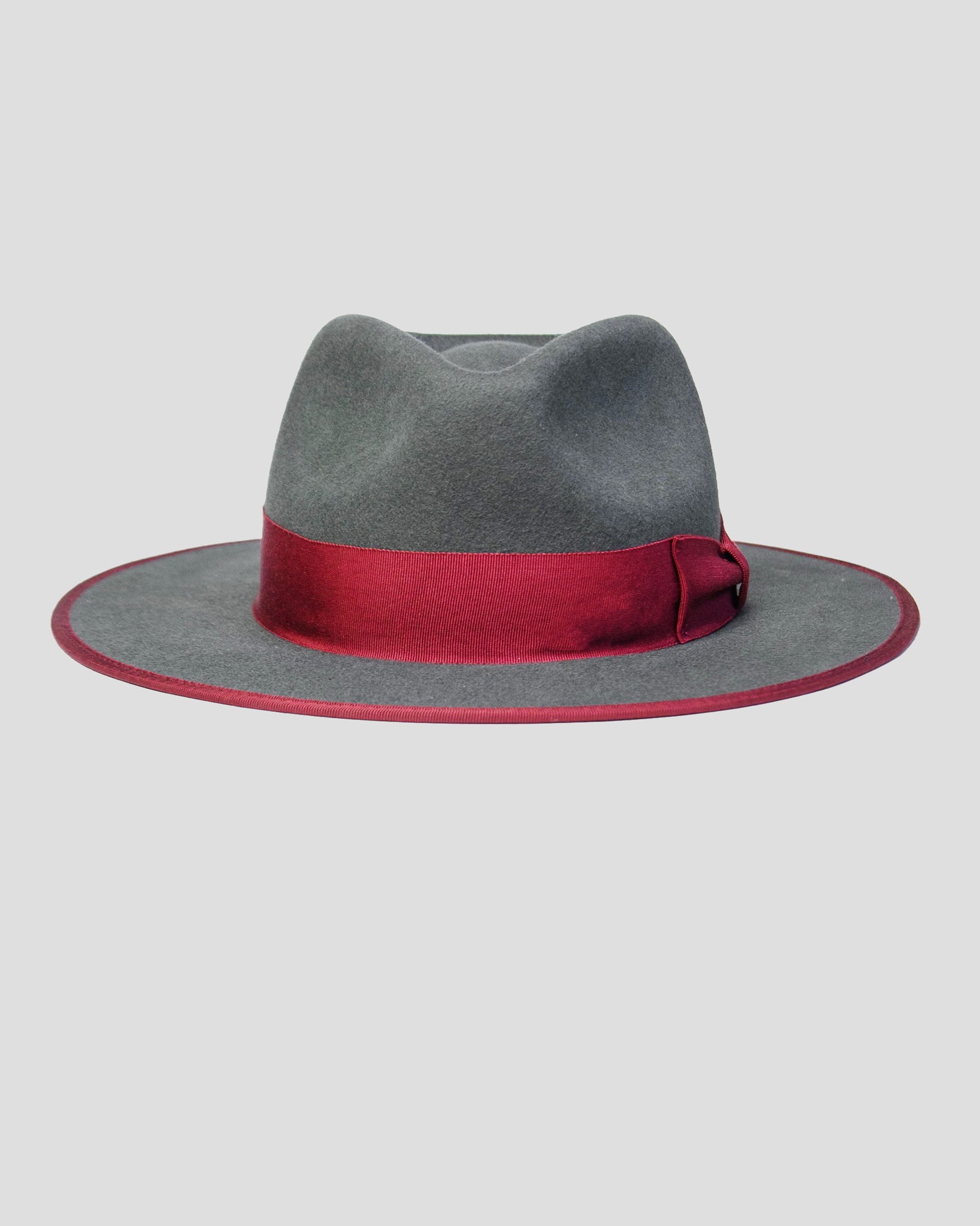 SG Ferguson Fedora Hat - Slate + Burgundy