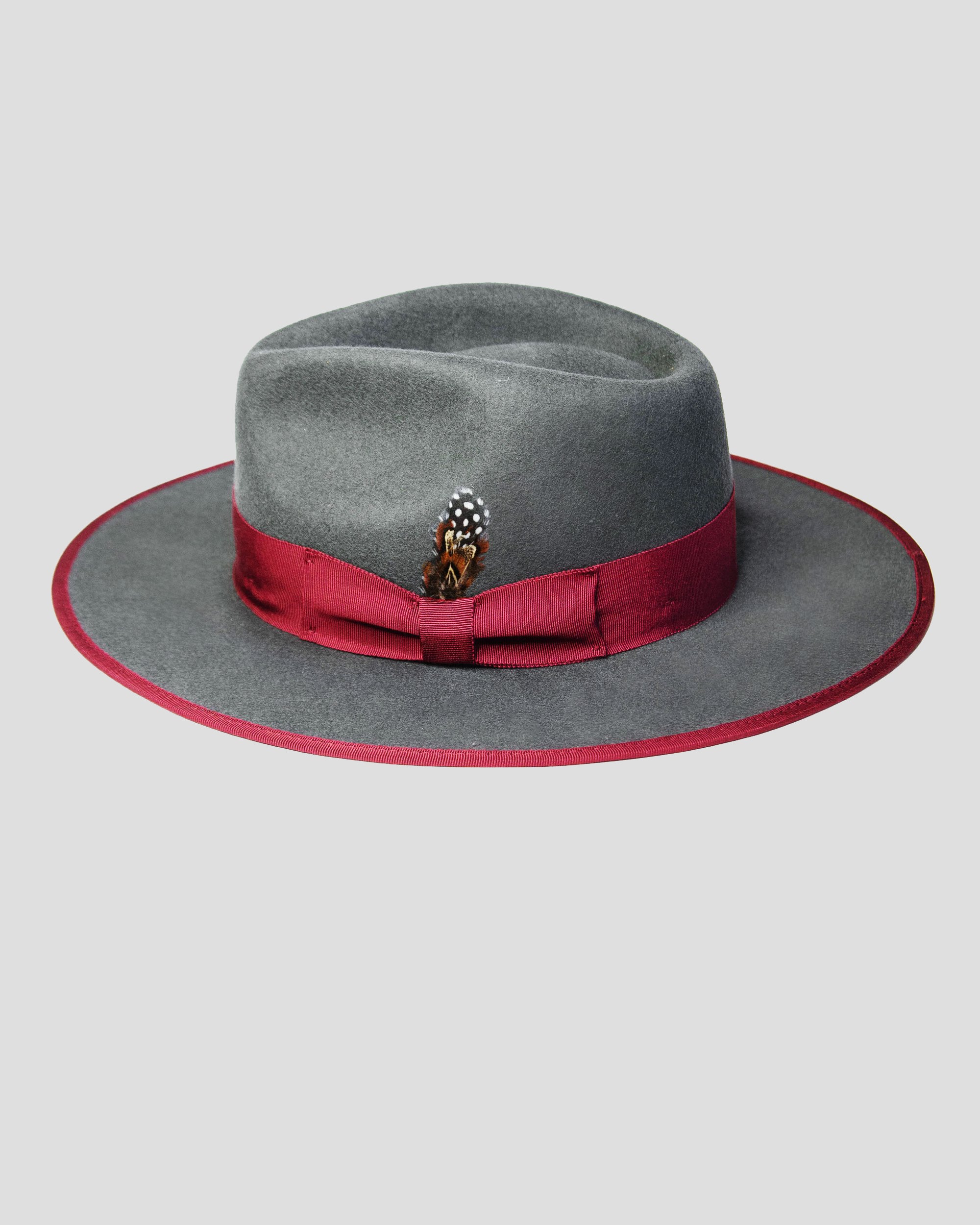 SG Ferguson Fedora Hat - Slate + Burgundy