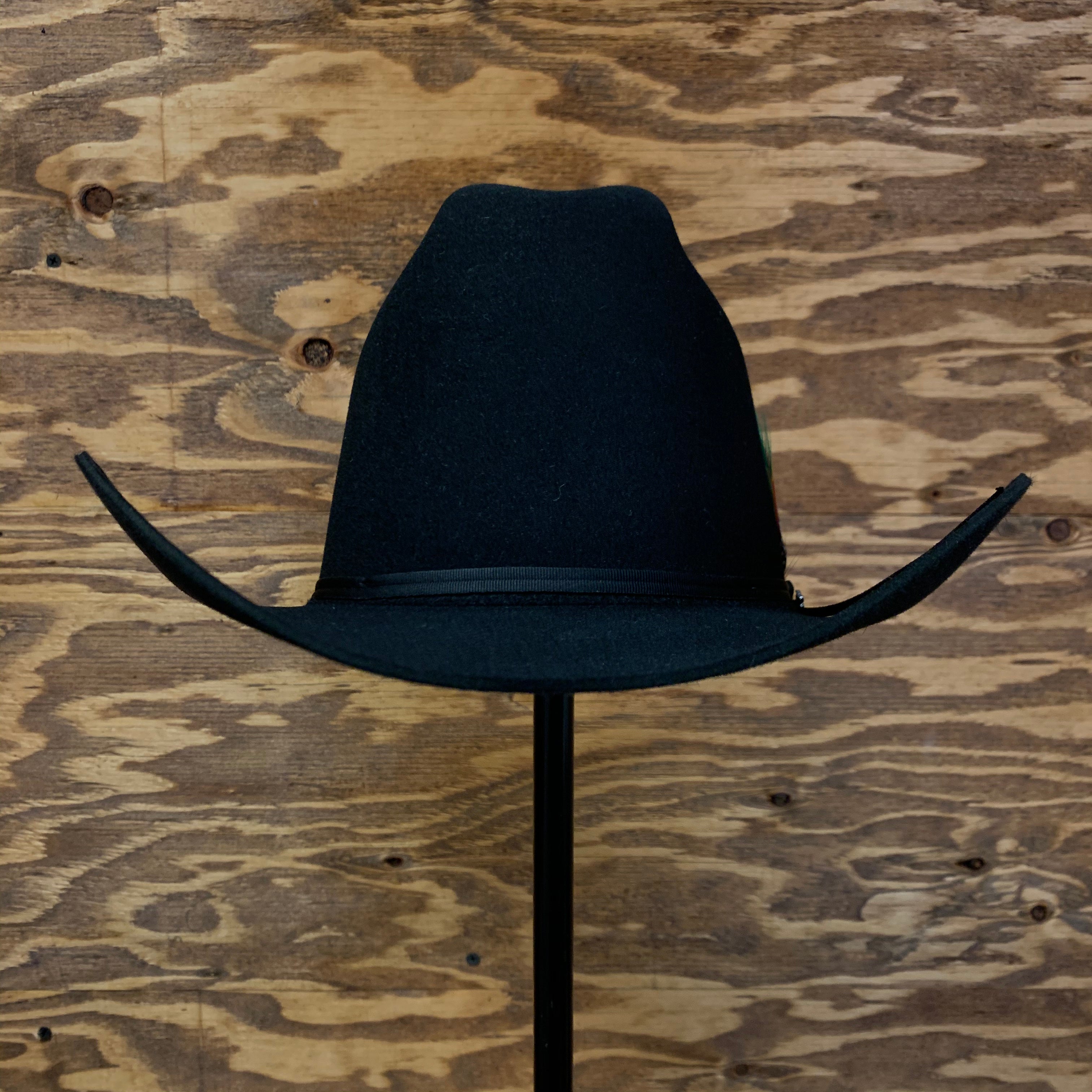 S.T 6x Rancher Black Cowboy Felt Hat Sinaloa (Copa Alta Falda/Brim 3.5")