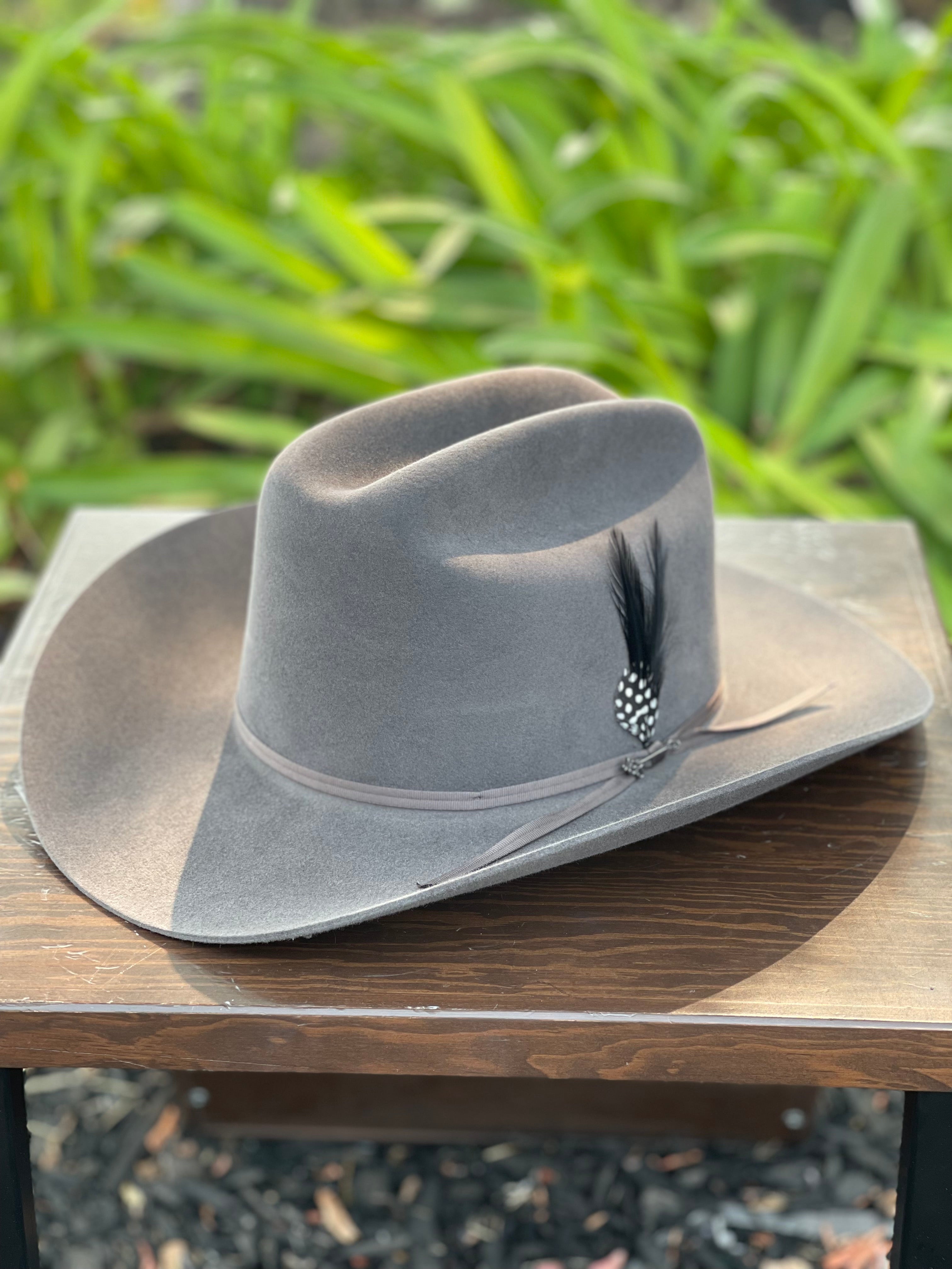 S.T 6x Spartan Granite Grey Diamante Negro Cowboy Felt Hat Sinaloa (Copa Chica Falda/Brim 3.5")
