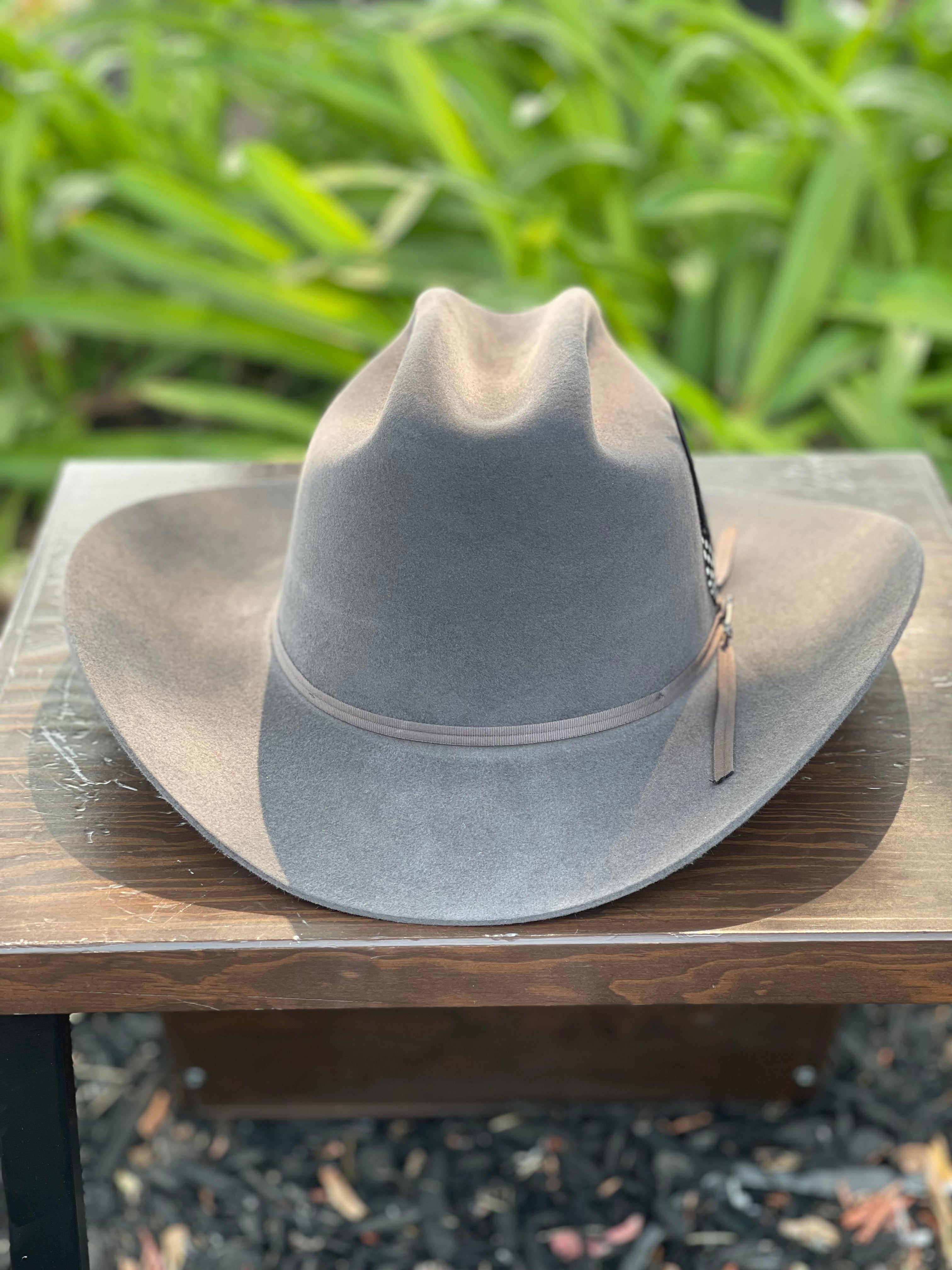 S.T 6x Spartan Granite Grey Diamante Negro Cowboy Felt Hat Sinaloa (Copa Chica Falda/Brim 3.5")