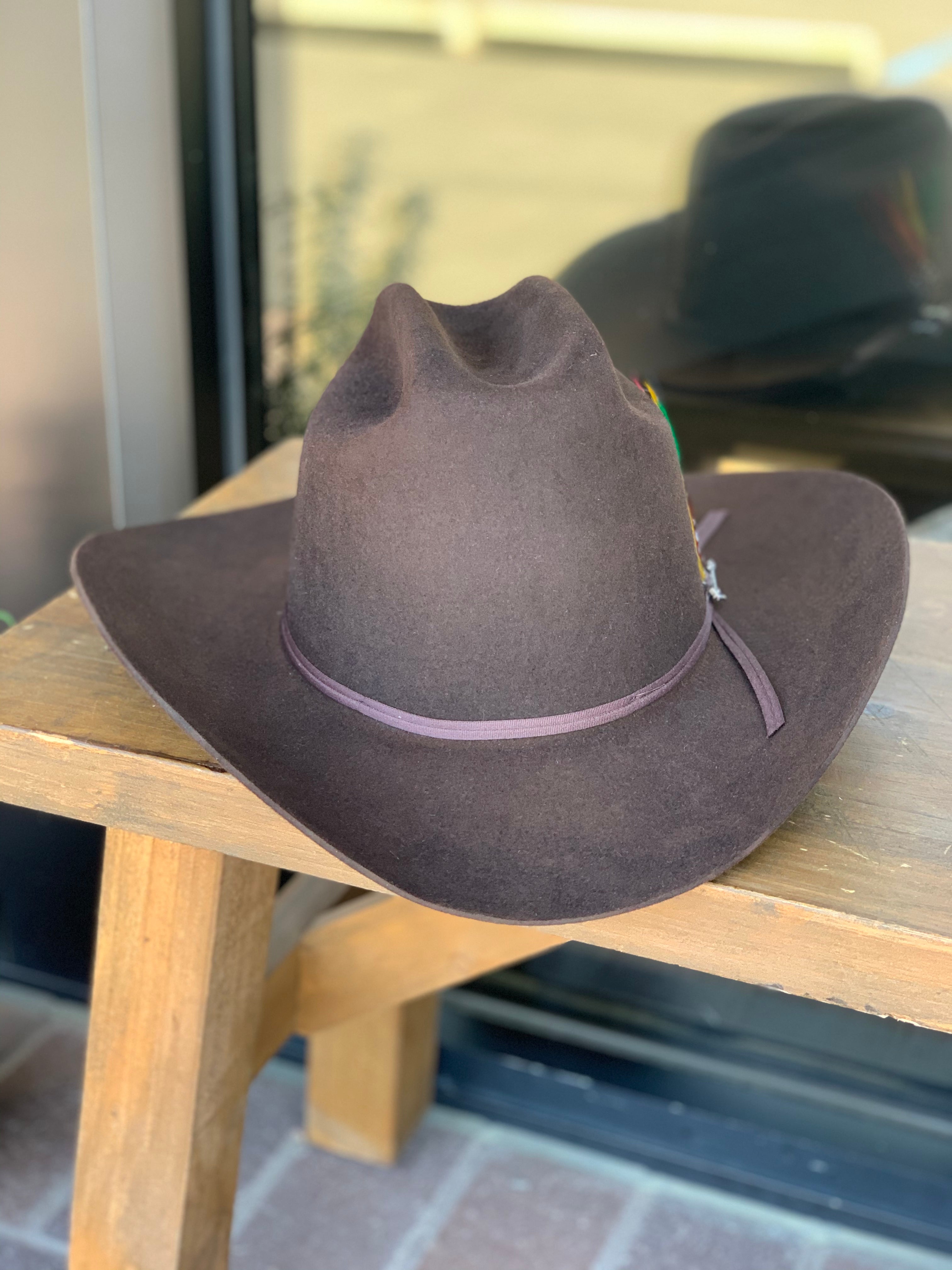 S.T 6x Rancher Chocolate Cowboy Felt Hat Sinaloa (Copa Alta Falda/Brim 3.5")