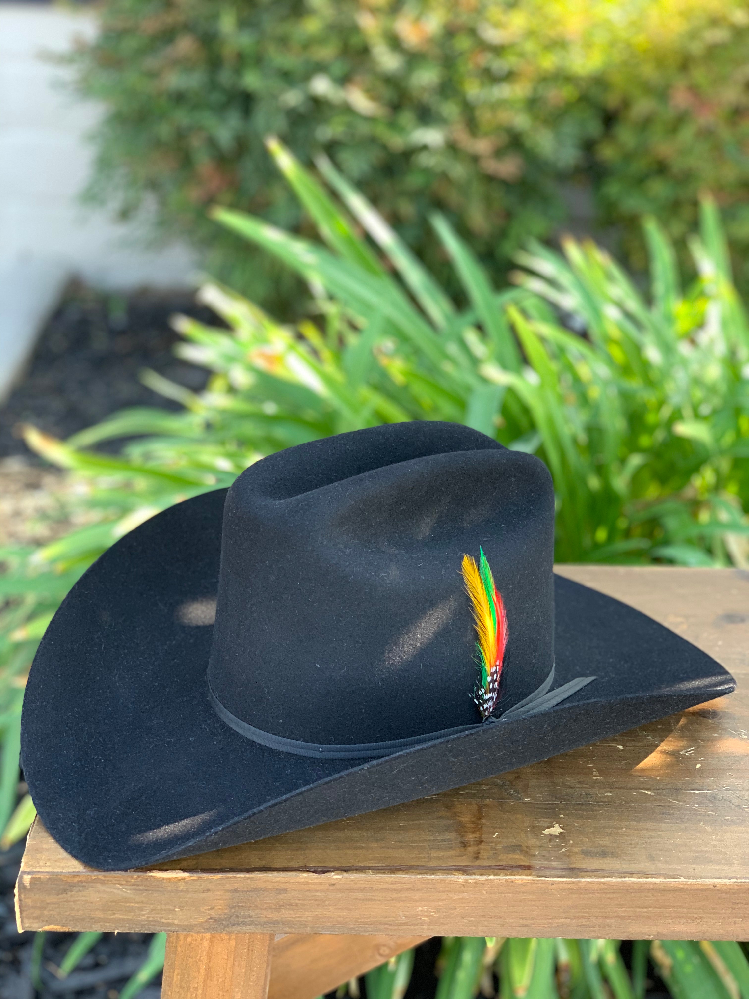 S.T 6x Rancher Black Cowboy Felt Hat (Copa Alta Falda/Brim 4")