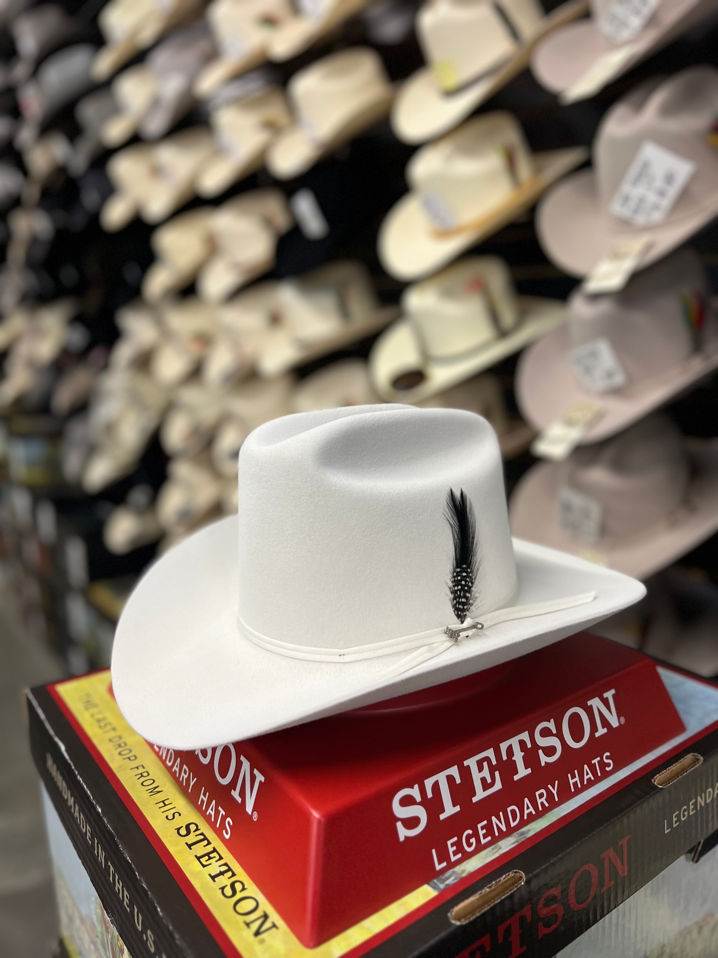 S.T 6x Rancher Premium White Cowboy Felt Hat Sinaloa (Copa Alta Falda/Brim 3.5")