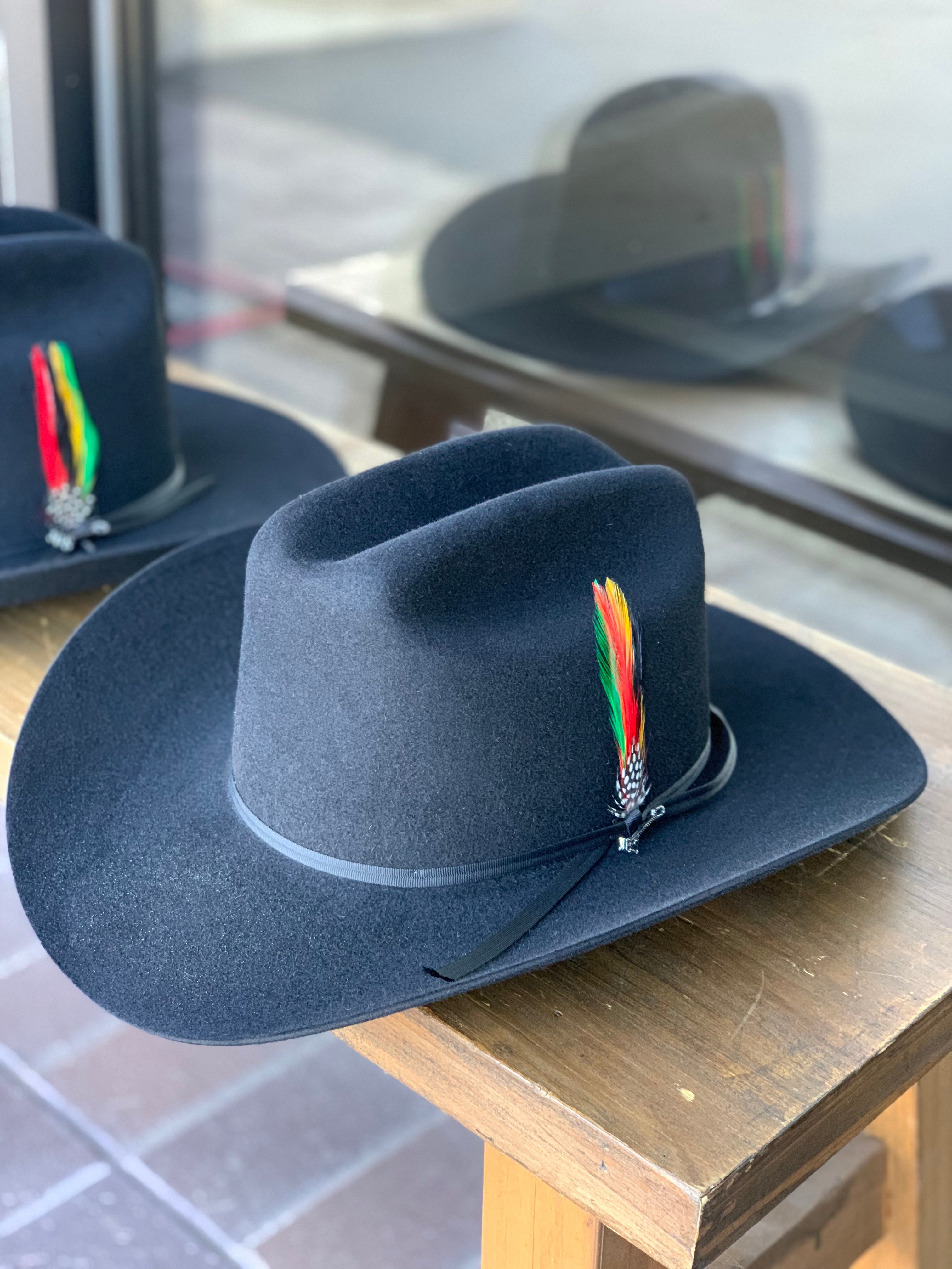 S.T 6x Spartan Black Cowboy Felt Hat Sinaloa (Copa Chica Falda/Brim 3.5")