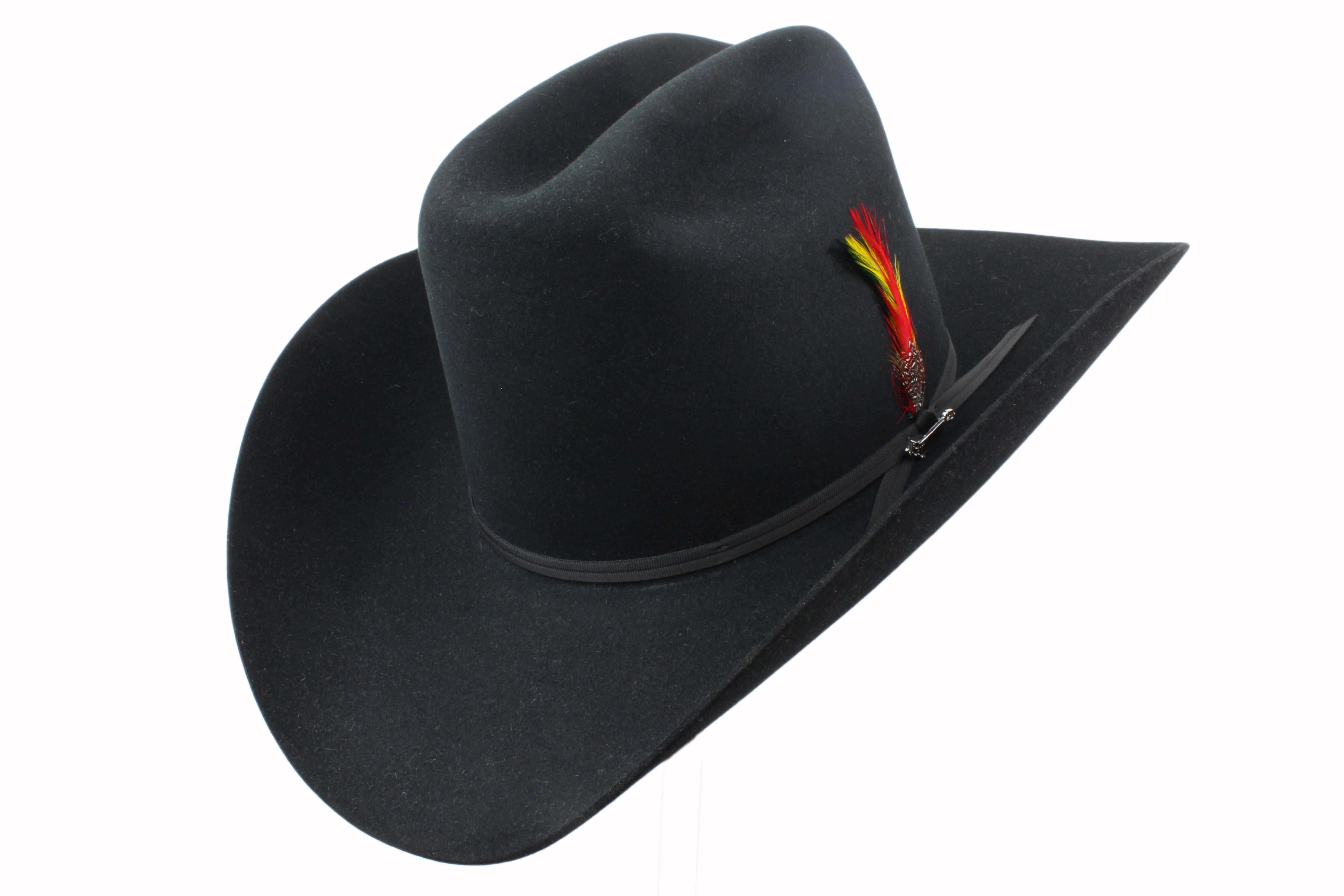 S.T 6x Rancher Black Cowboy Felt Hat (Copa Alta Falda/Brim 4")