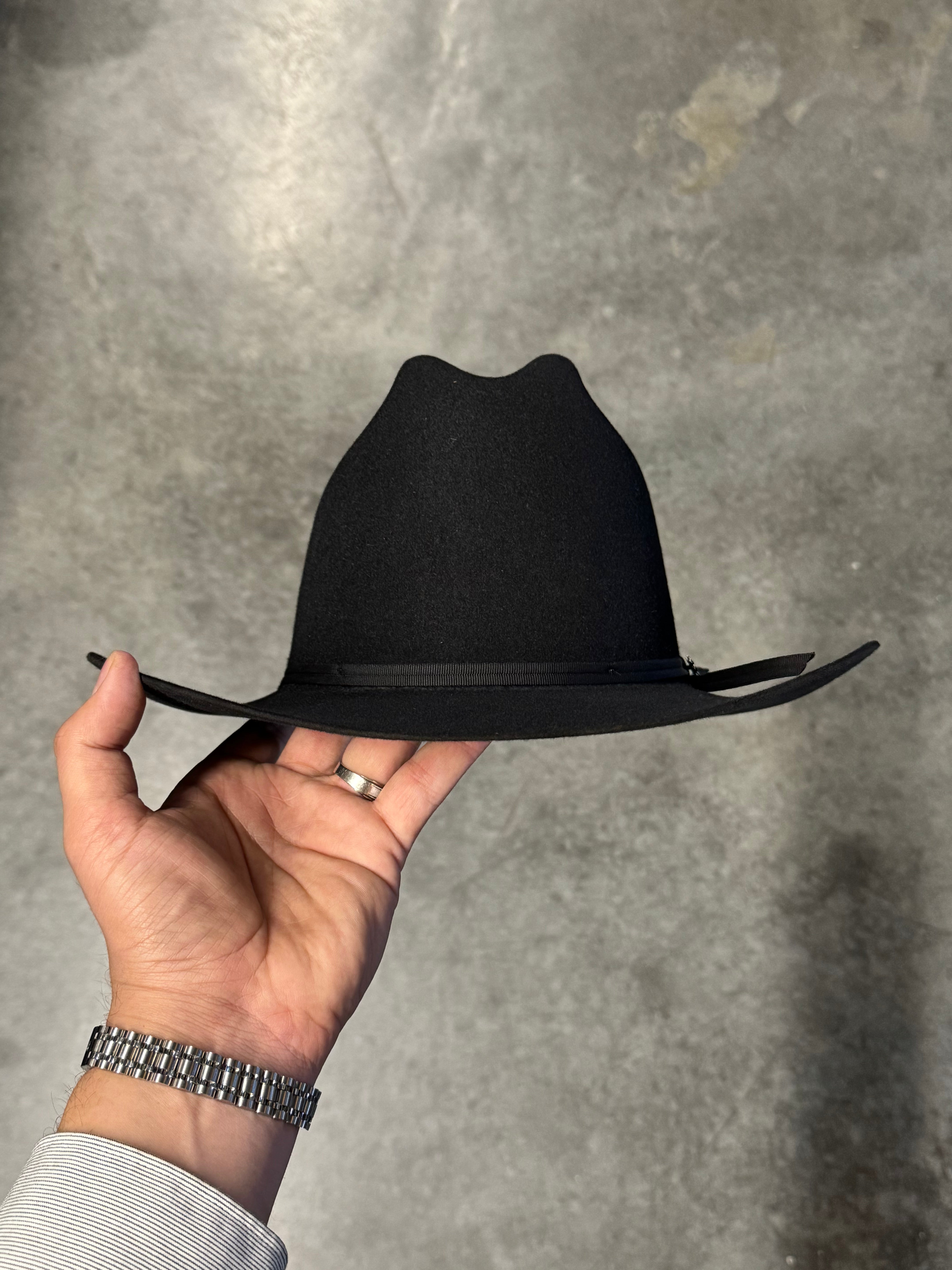 S.T 6x Spartan Black Cowboy Felt Hat Sinaloa (Copa Chica Falda/Brim 3")