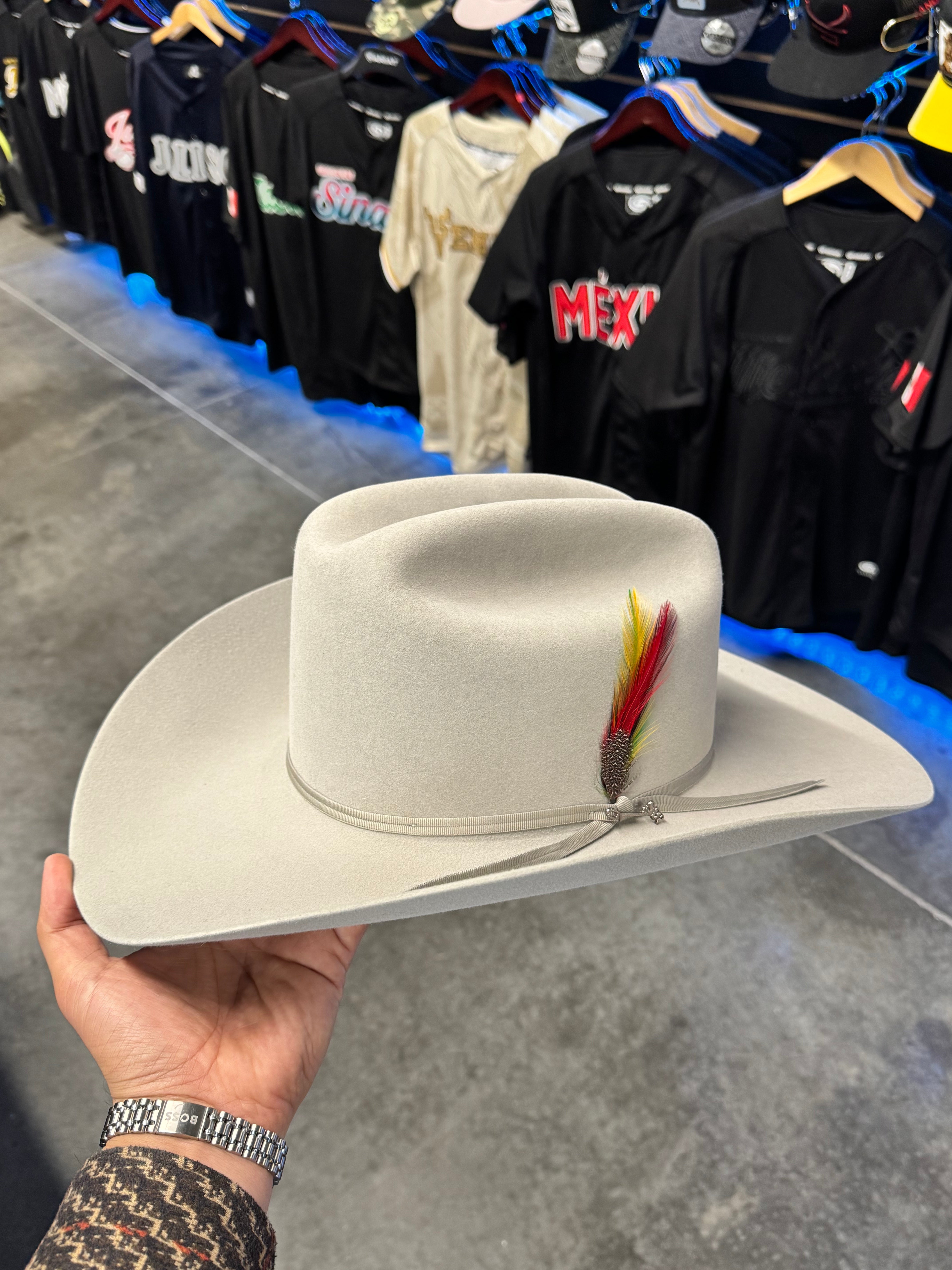 S.T 6x Spartan Mist Grey Cowboy Felt Hat Sinaloa (Copa Chica Falda/Brim 4")